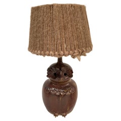 Studio pottery "owl" lamp