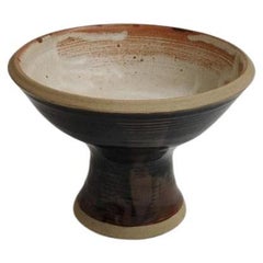 Studio Pottery Pedestal Bowl, Clay, Berch