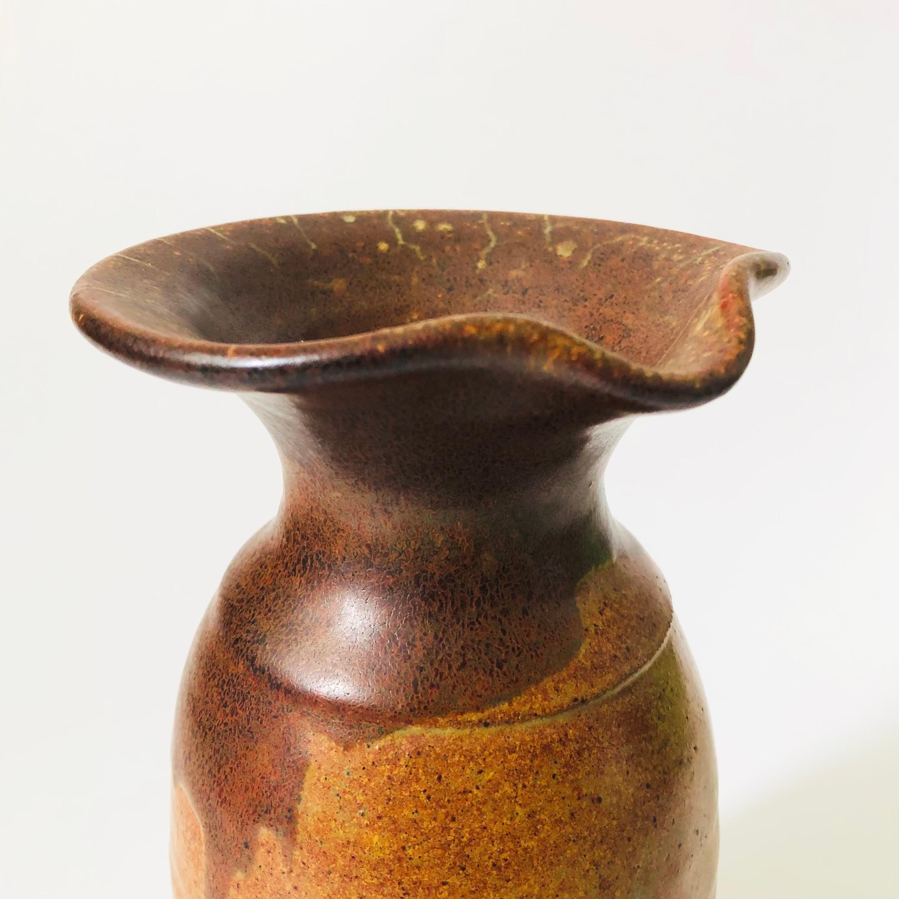 Organic Modern Studio Pottery Pitcher Vase For Sale