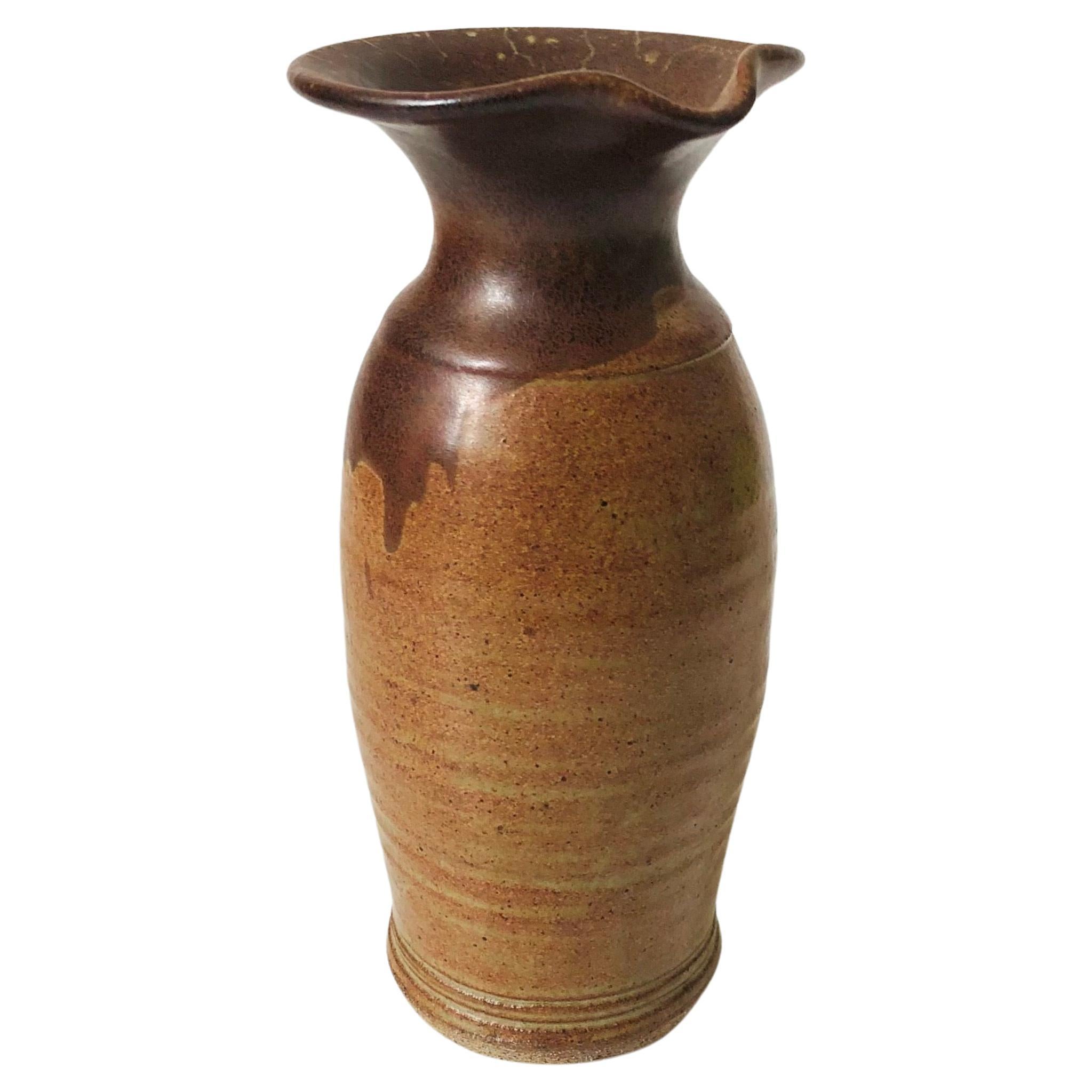 Studio Pottery Pitcher Vase For Sale