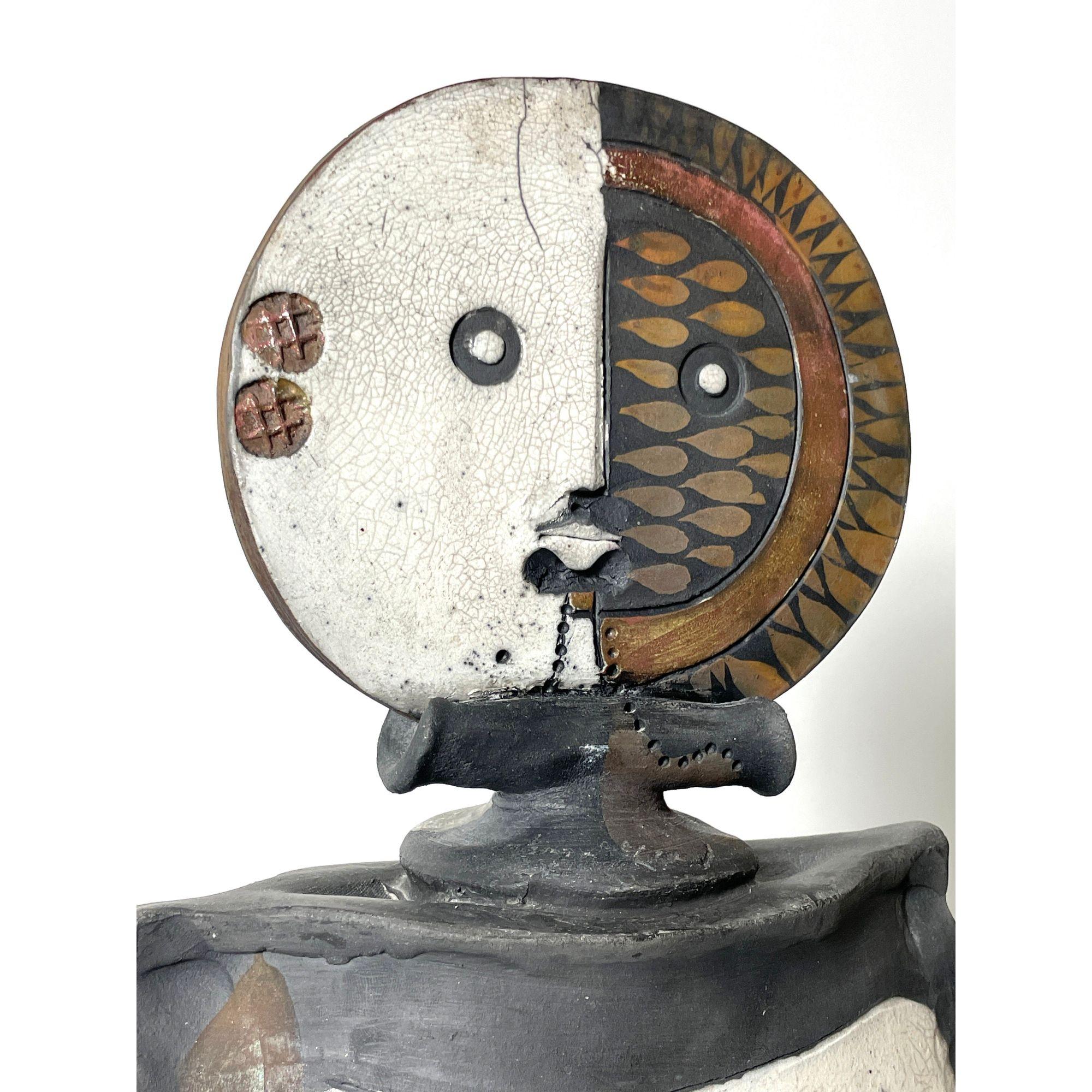 Studio Pottery Abstract Ceramic Cubist Figure Torso Sculpture by Doug DeLind For Sale 1