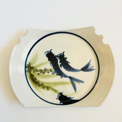 Studio Pottery Serving Plate with Chopstick Rest