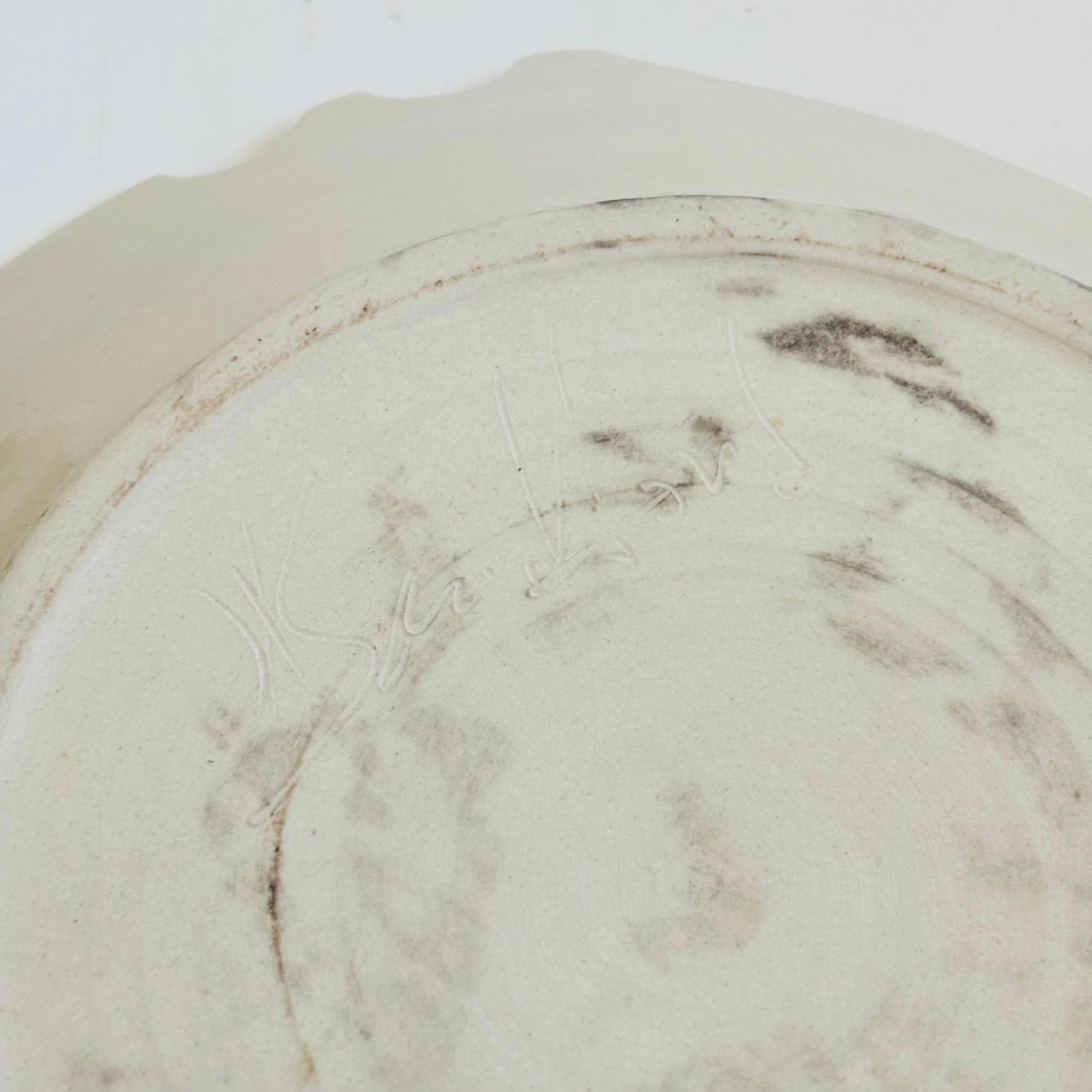 Studio Pottery Serving Plate with Chopstick Rest For Sale 3