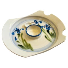 Vintage Studio Pottery Serving Plate with Chopstick Rest