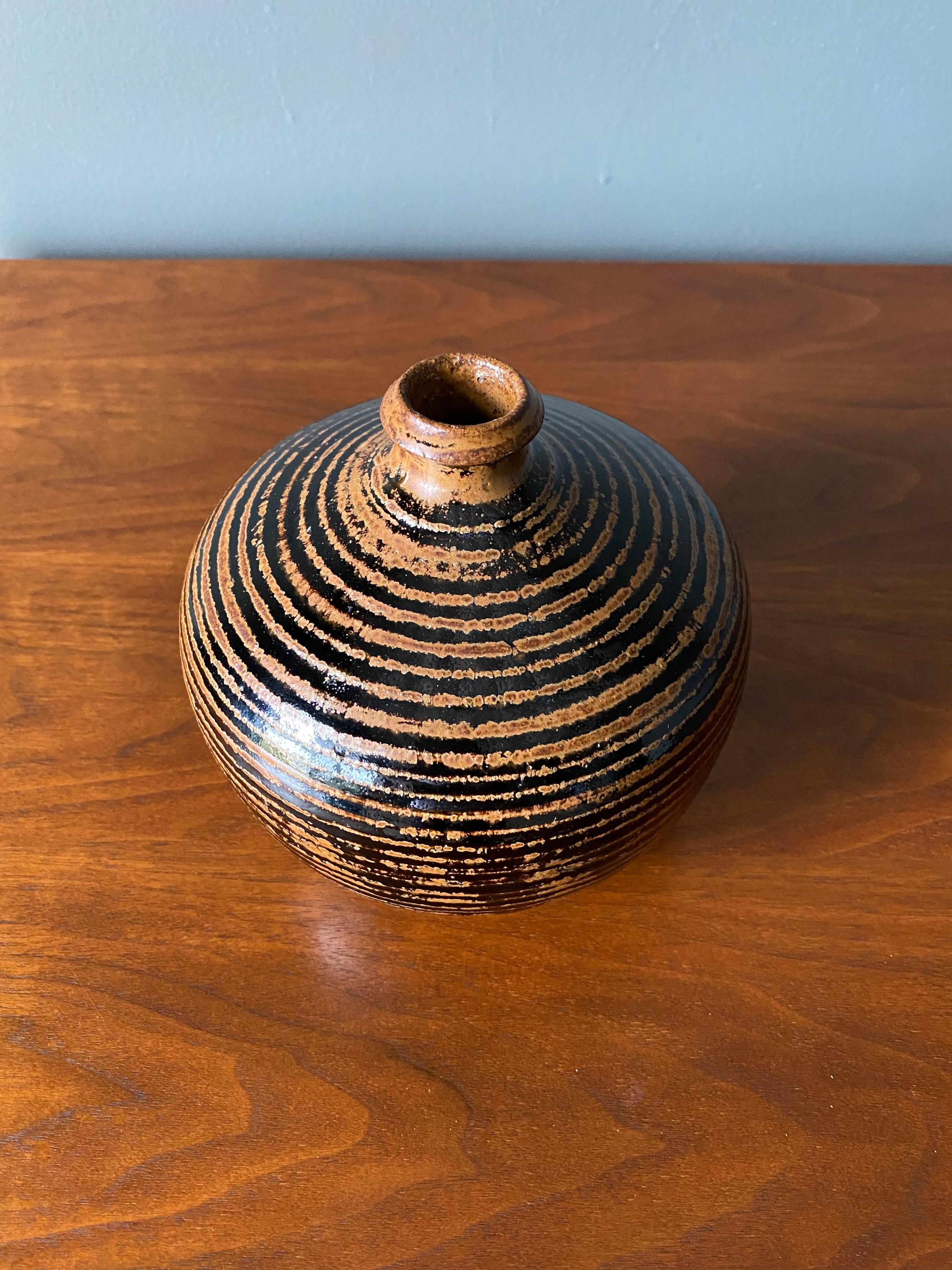 Studio Pottery Signed ceramic vase, circa 1965.