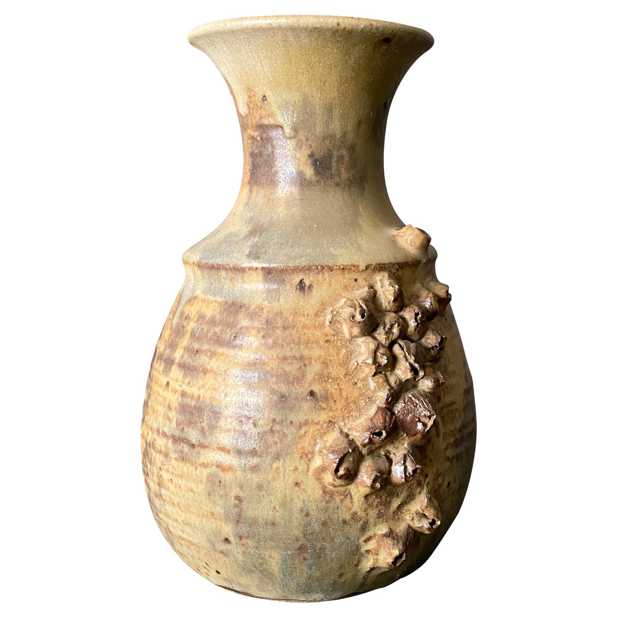 Studio Pottery Signed Ceramic Vase For Sale