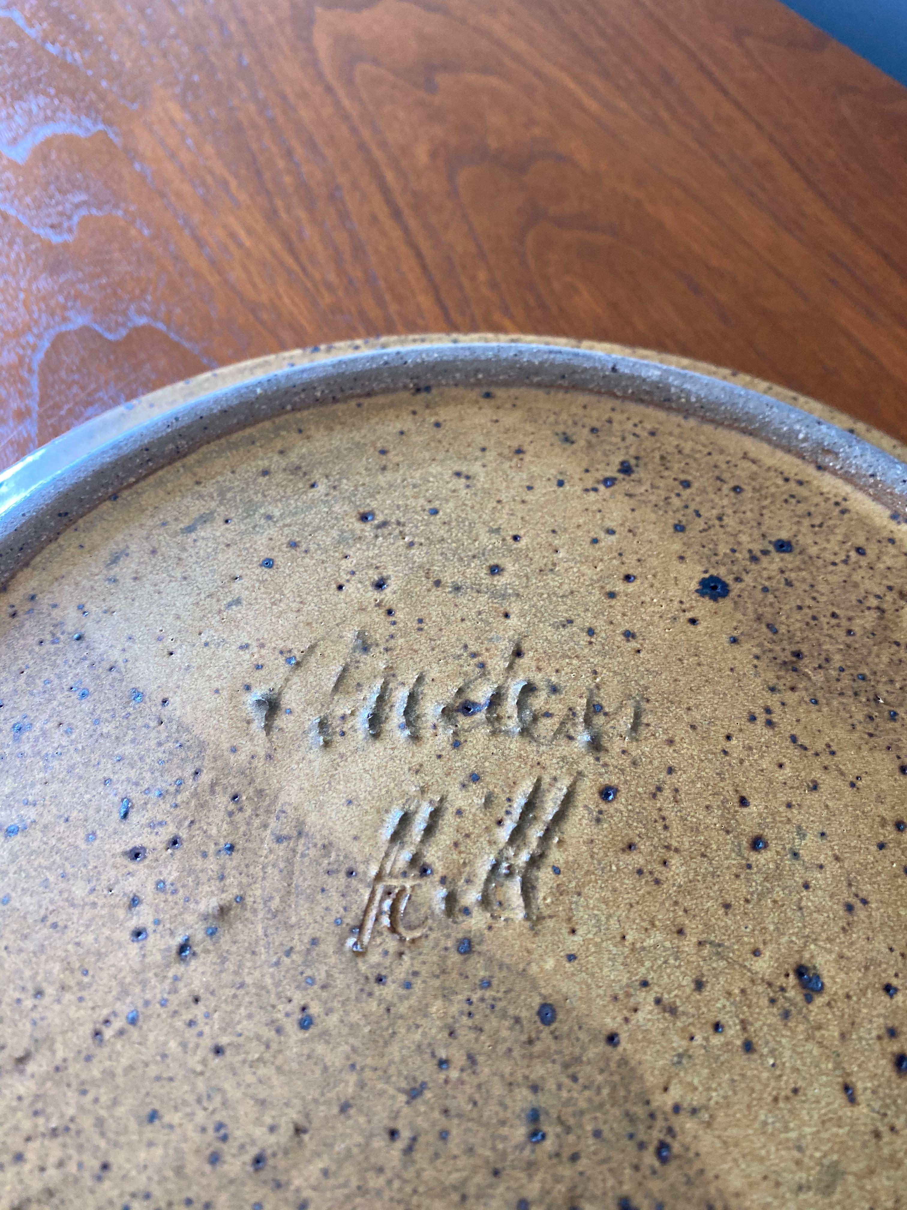 20th Century Studio Pottery Signed Charger, circa 1970 For Sale