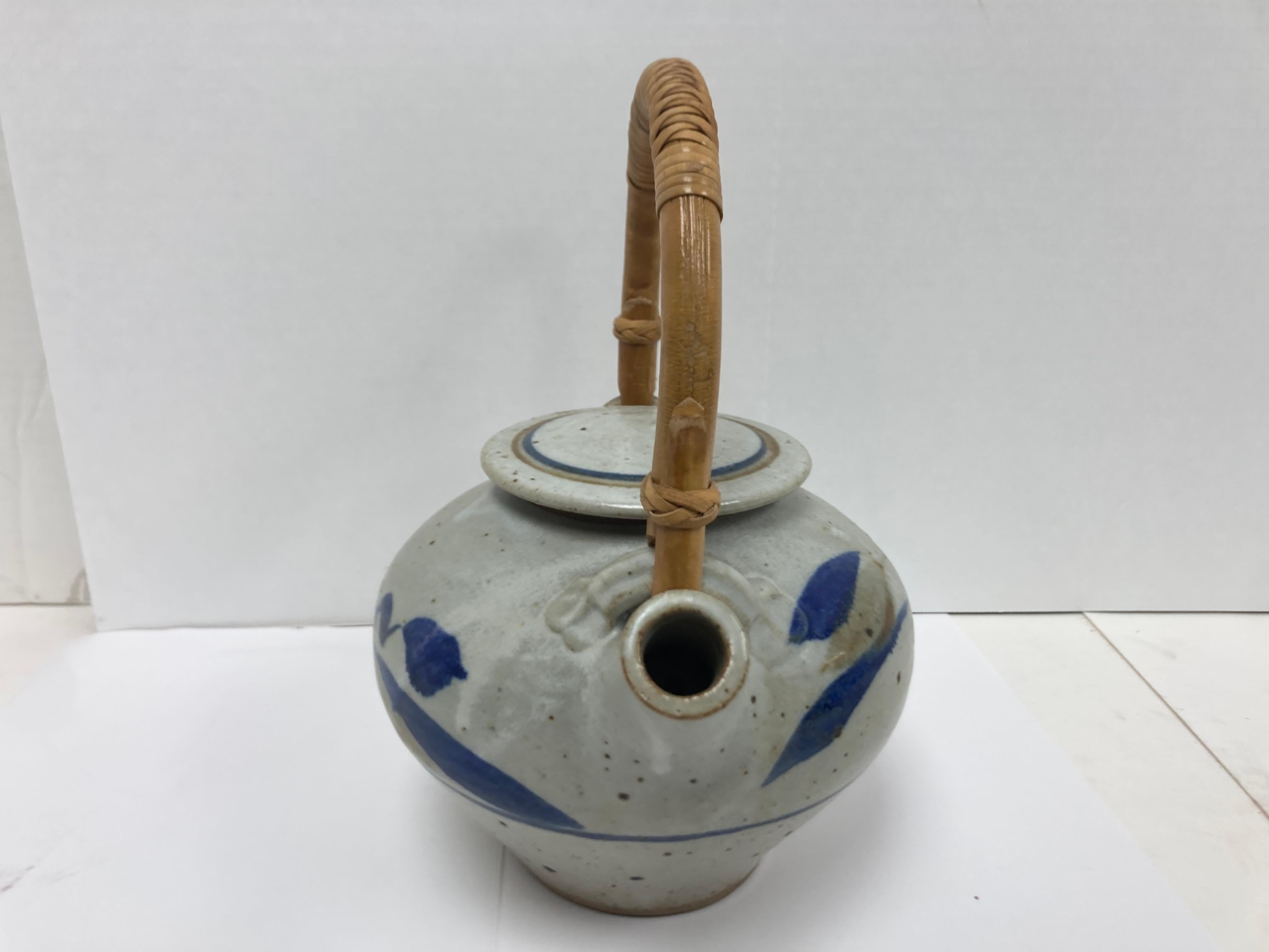 Studio Pottery Signed Tea Pot with Fine Form and Color For Sale 1