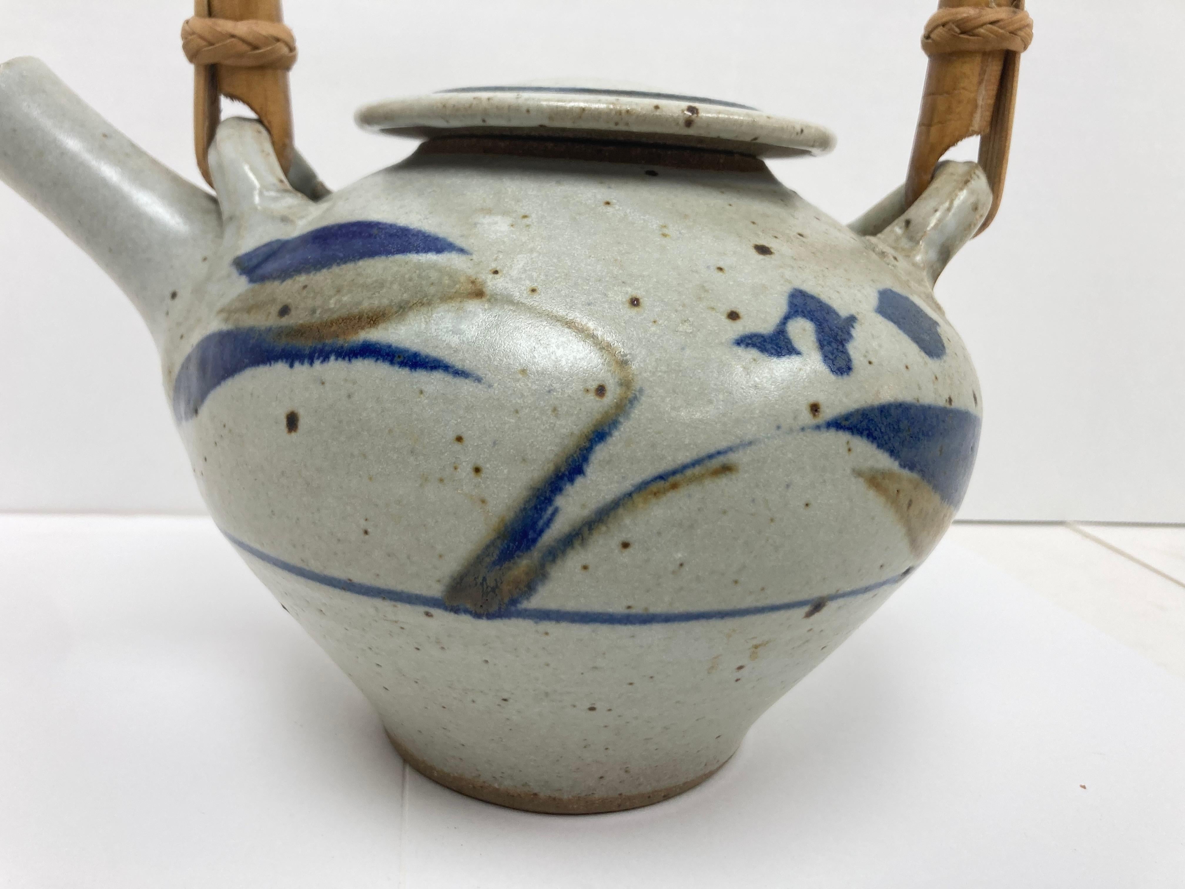 Studio Pottery Signed Tea Pot with Fine Form and Color For Sale 2