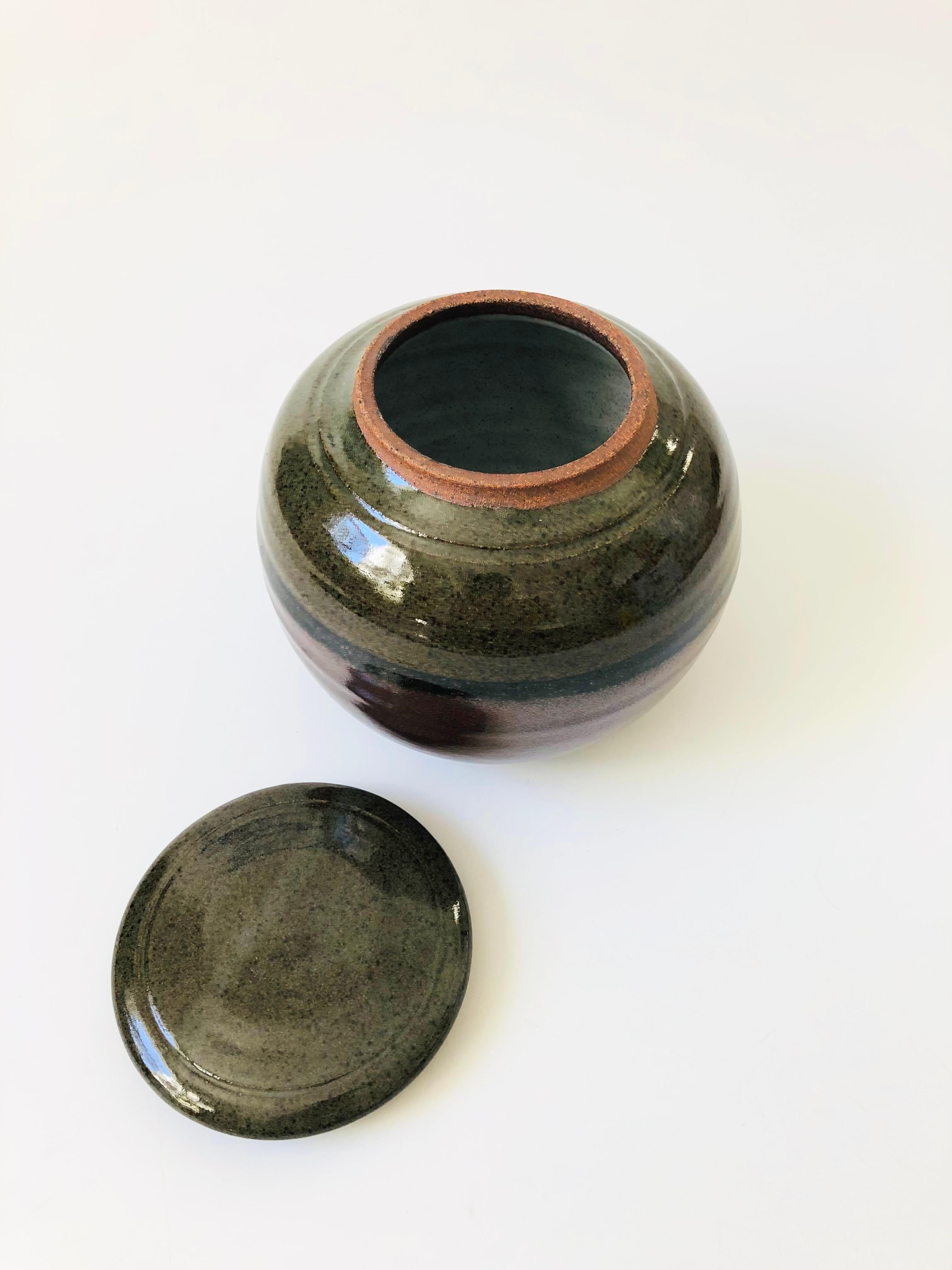 20th Century Studio Pottery Sphere Container For Sale