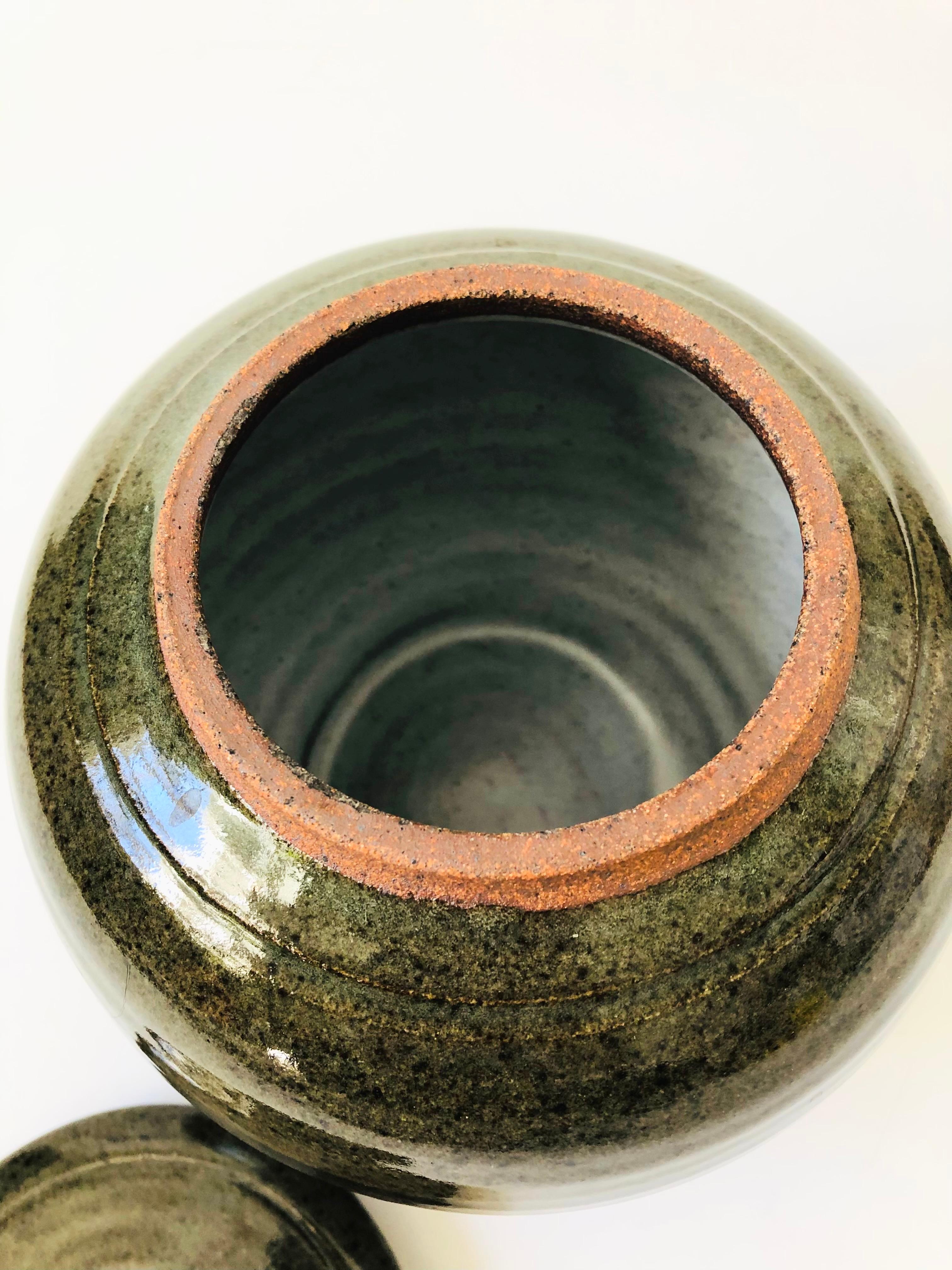 Studio Pottery Sphere Container 1