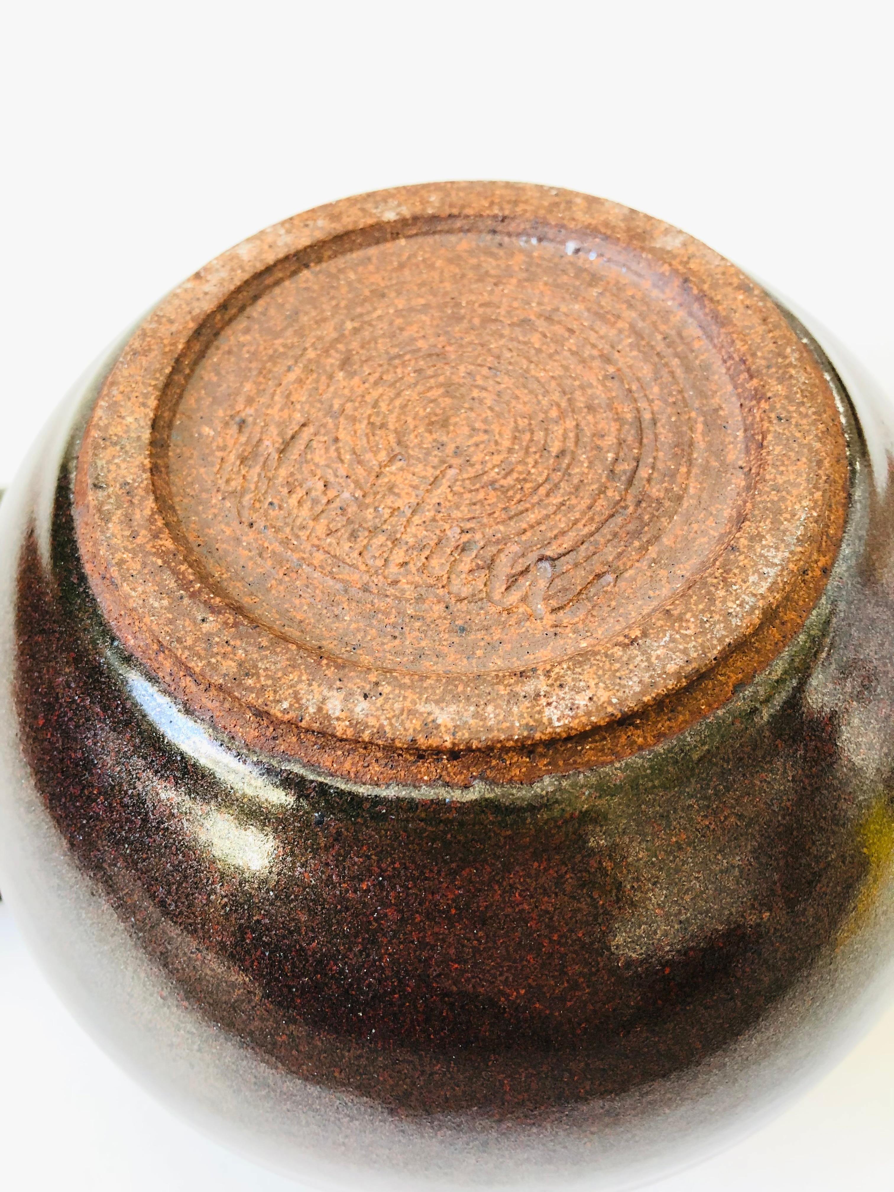 Studio Pottery Sphere Container 2