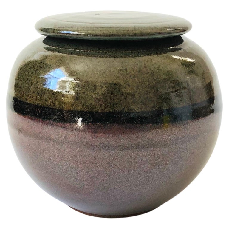 Studio Pottery Sphere Container For Sale at 1stDibs
