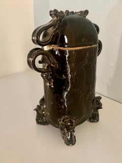 Studio Pottery Storage or Vase Vessel with Lid