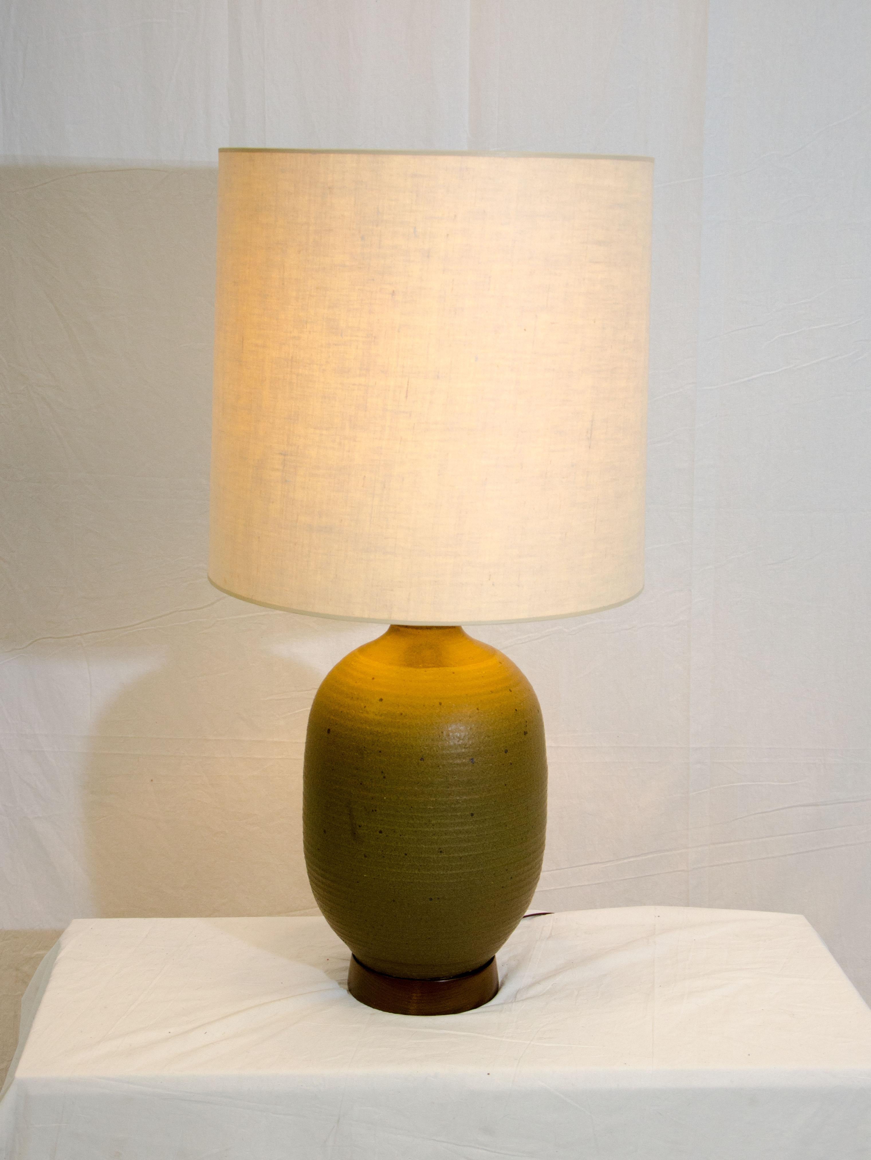 Mid-Century Modern Studio Pottery Table Lamp, Bob Kinzie for Affiliated Craftsmen Attribution For Sale