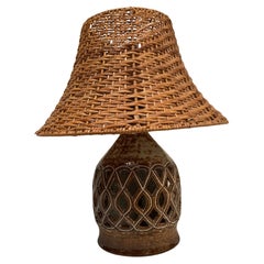 Studio pottery table lamp by Le vieux Moulin Vallauris