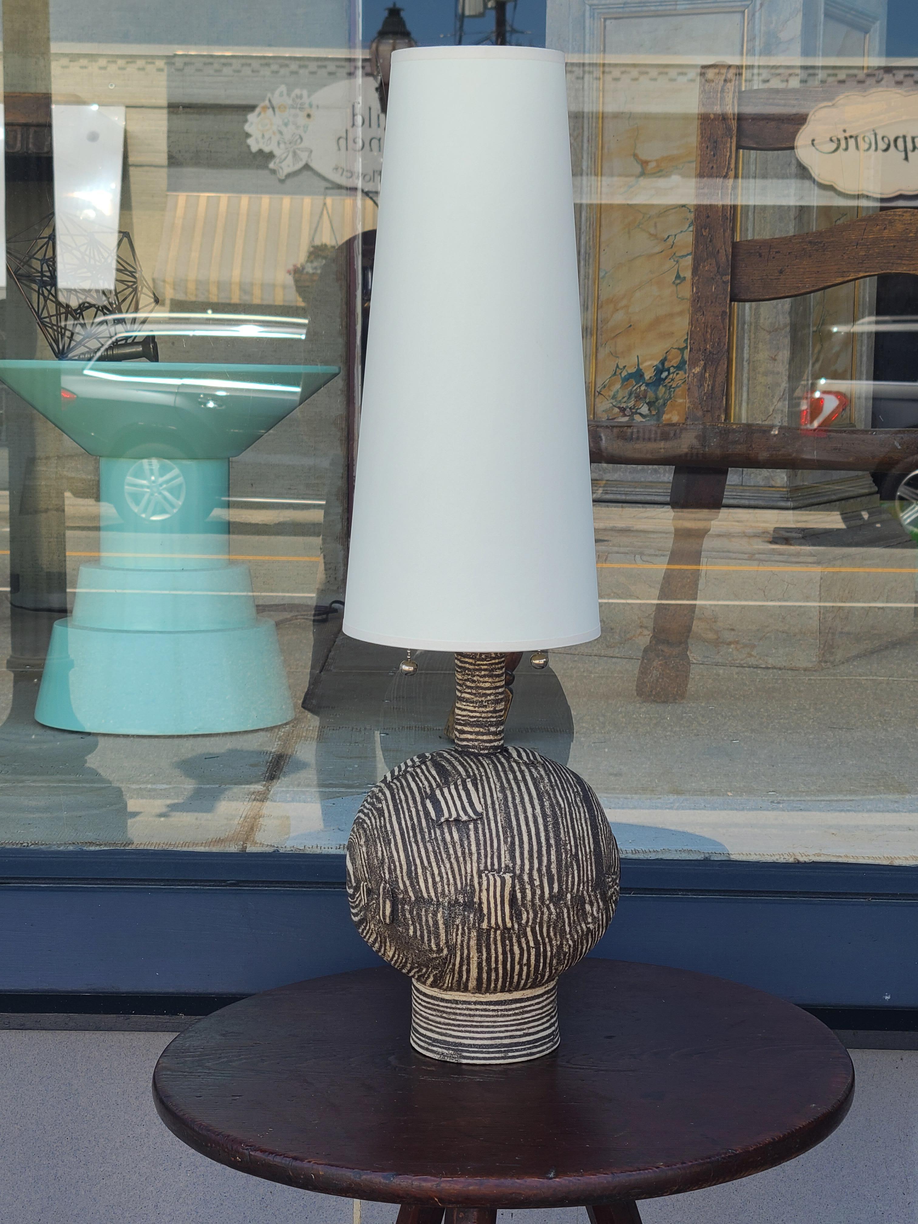 Studio Pottery Table Lamp by Lewis Trimble For Sale 3