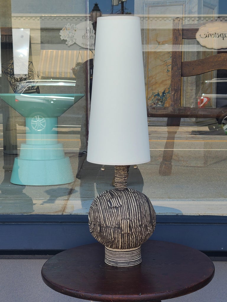 Studio Pottery Table Lamp by Lewis Trimble For Sale 4
