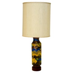 Studio Pottery Table Lamp, Original Shade