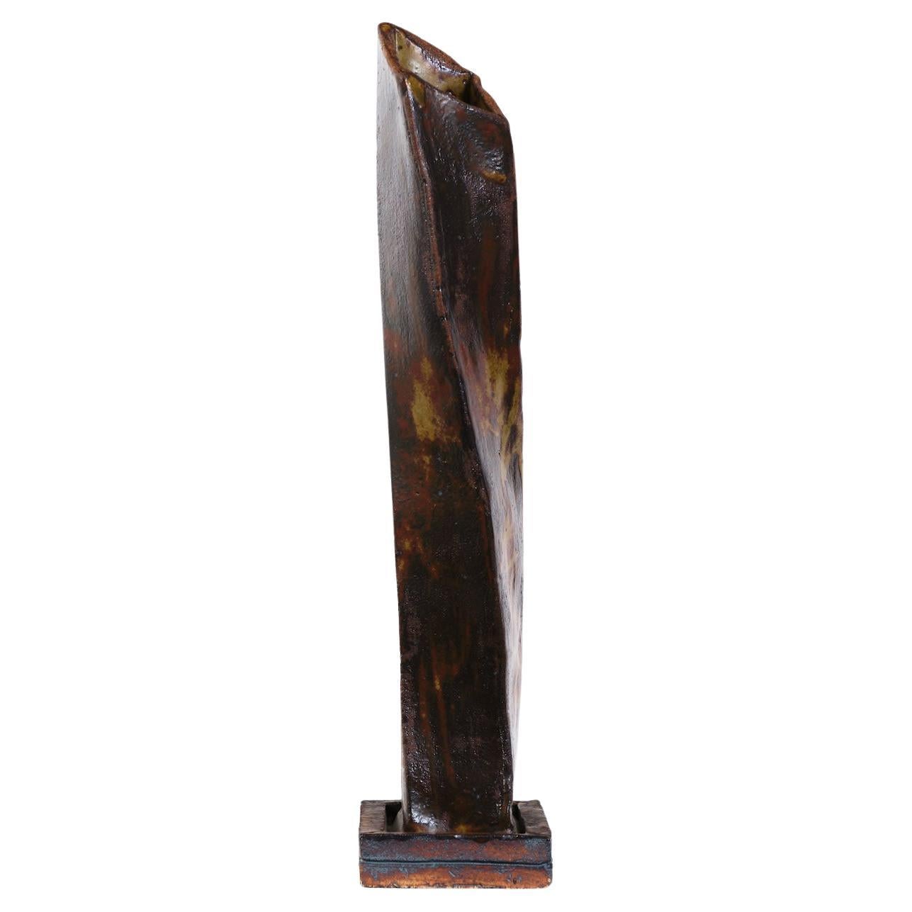 Studio Pottery, grand vase torsadé