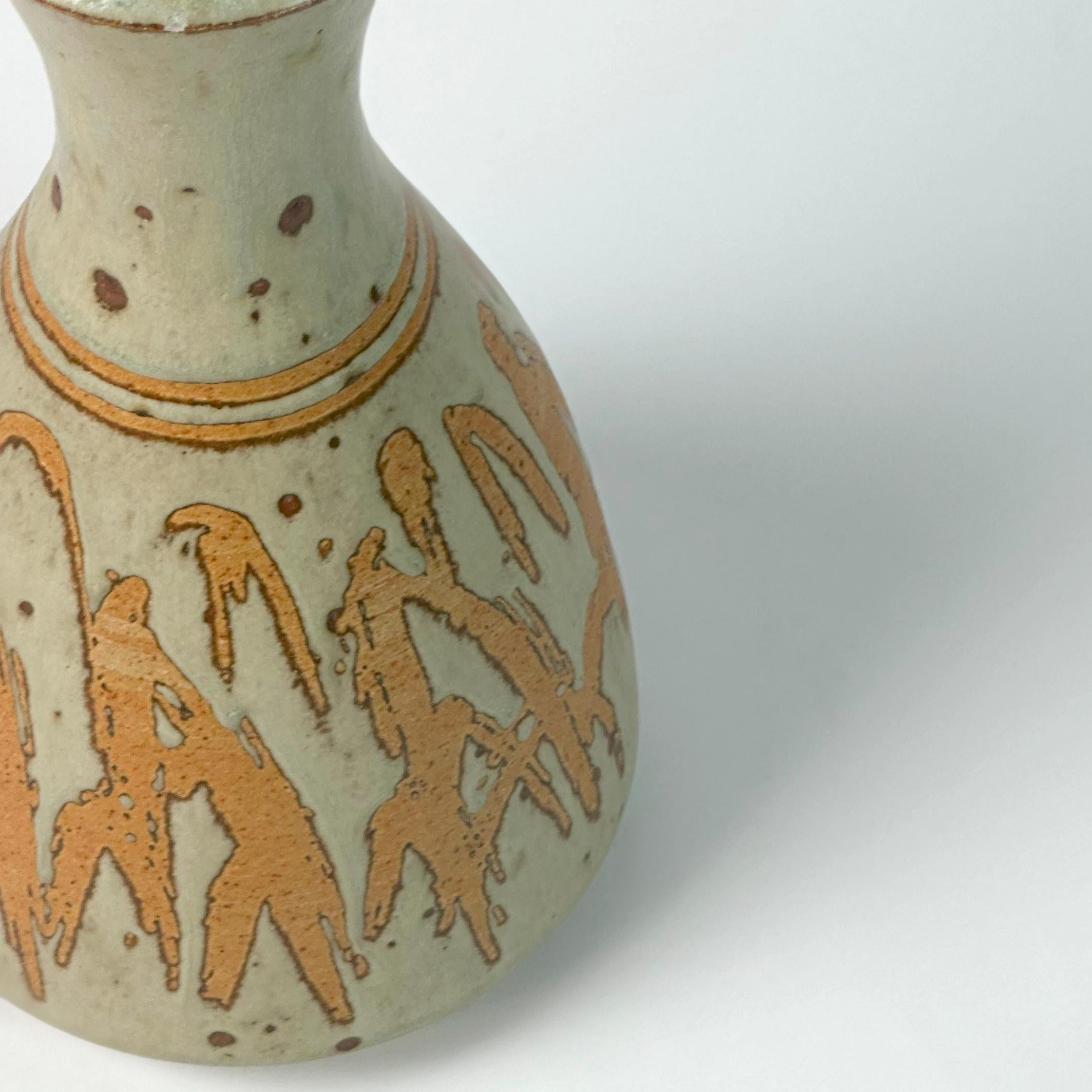 British Studio Pottery Terracotta Lamp Base by Graeme James, Chipping Campden c. 1980s For Sale