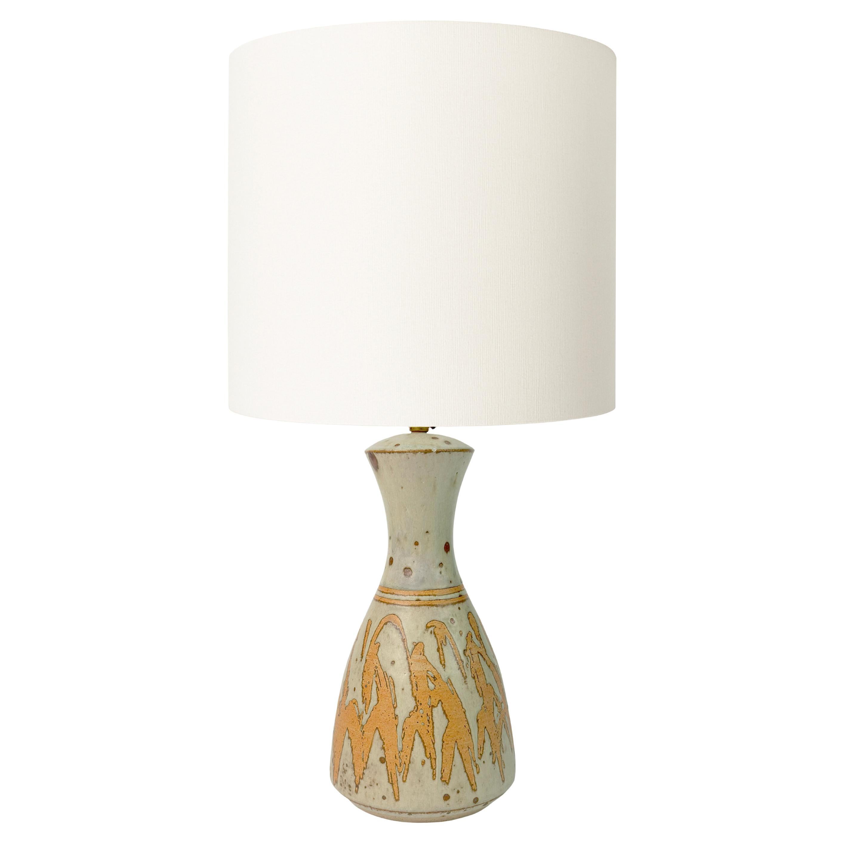 Studio Pottery Terracotta Lamp Base by Graeme James, Chipping Campden c. 1980s
