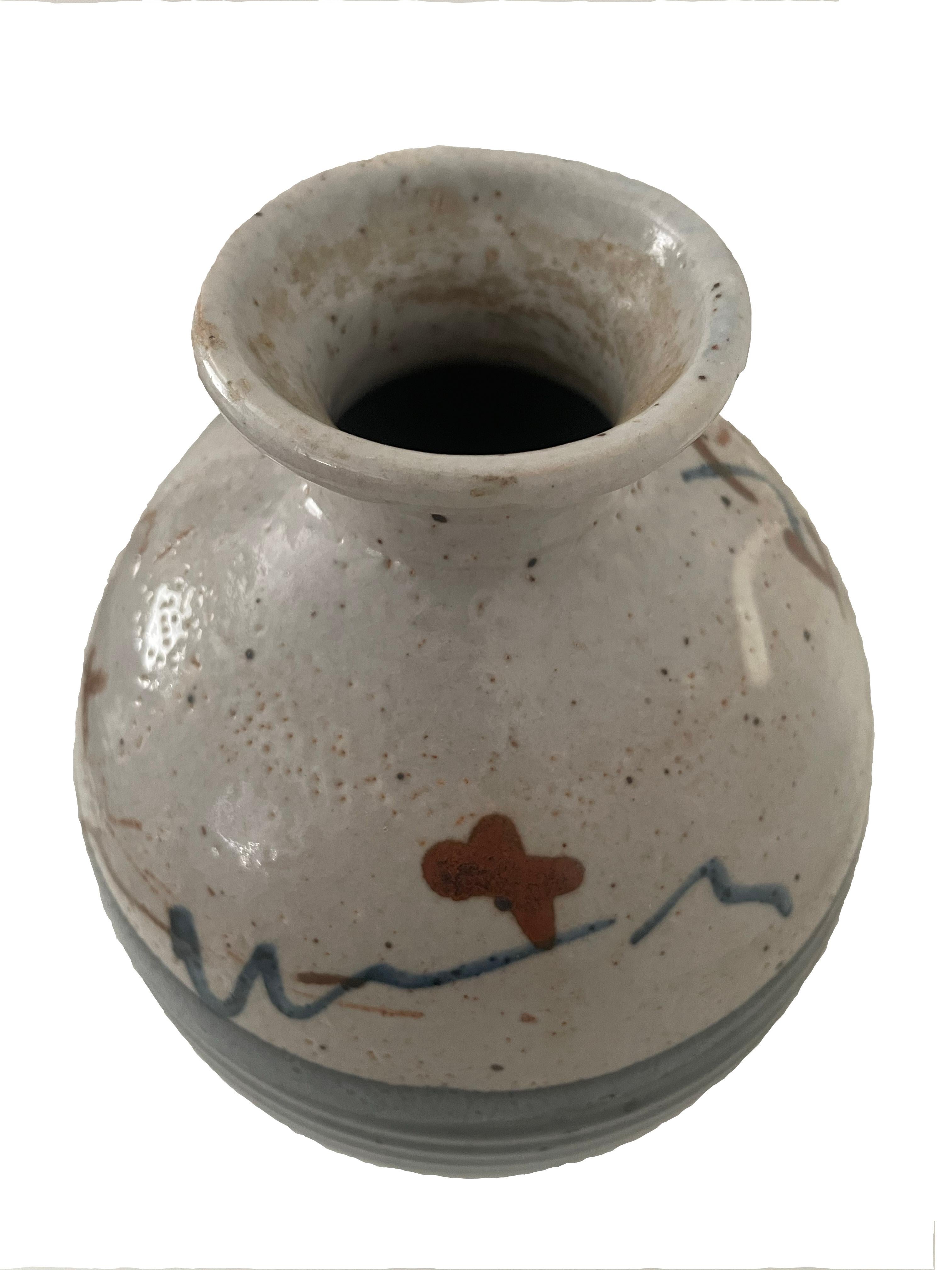 Glazed Studio Pottery Vase For Sale