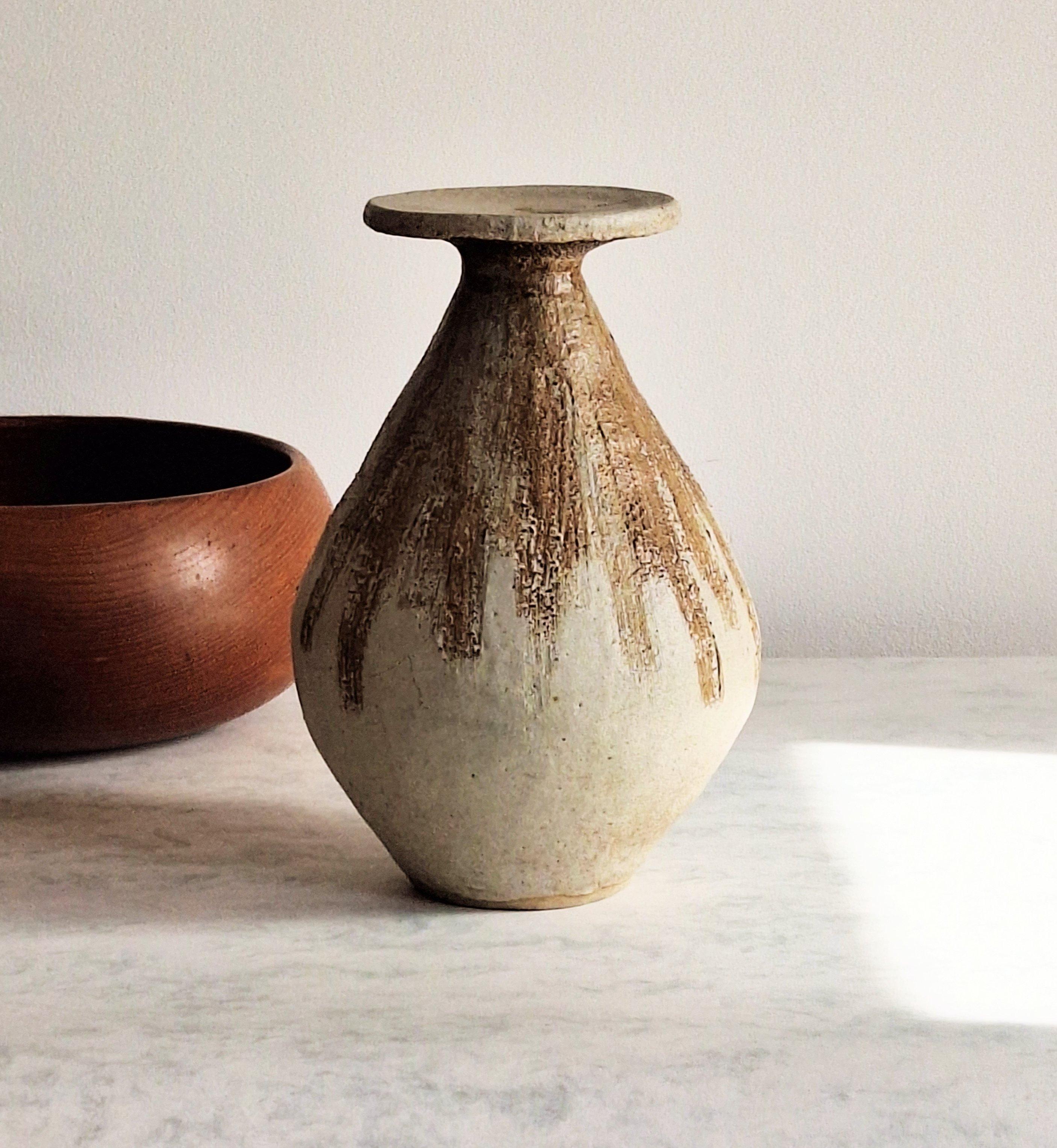 European Studio Pottery Vase For Sale