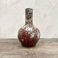 Studio Pottery Vase Hand Painted Dribble Glaze