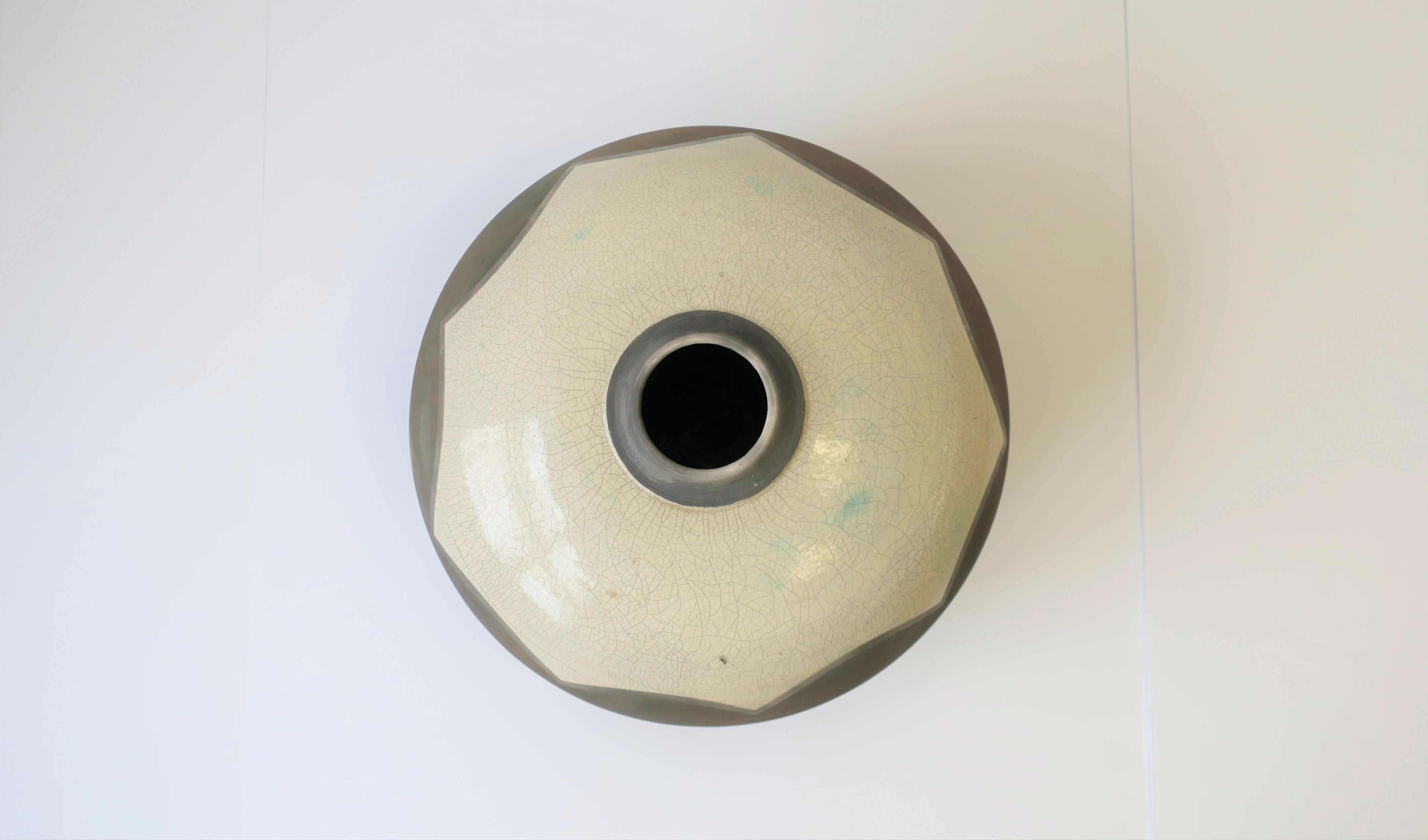 Studio Raku Pottery Vase or Vessel, 20th Century 3