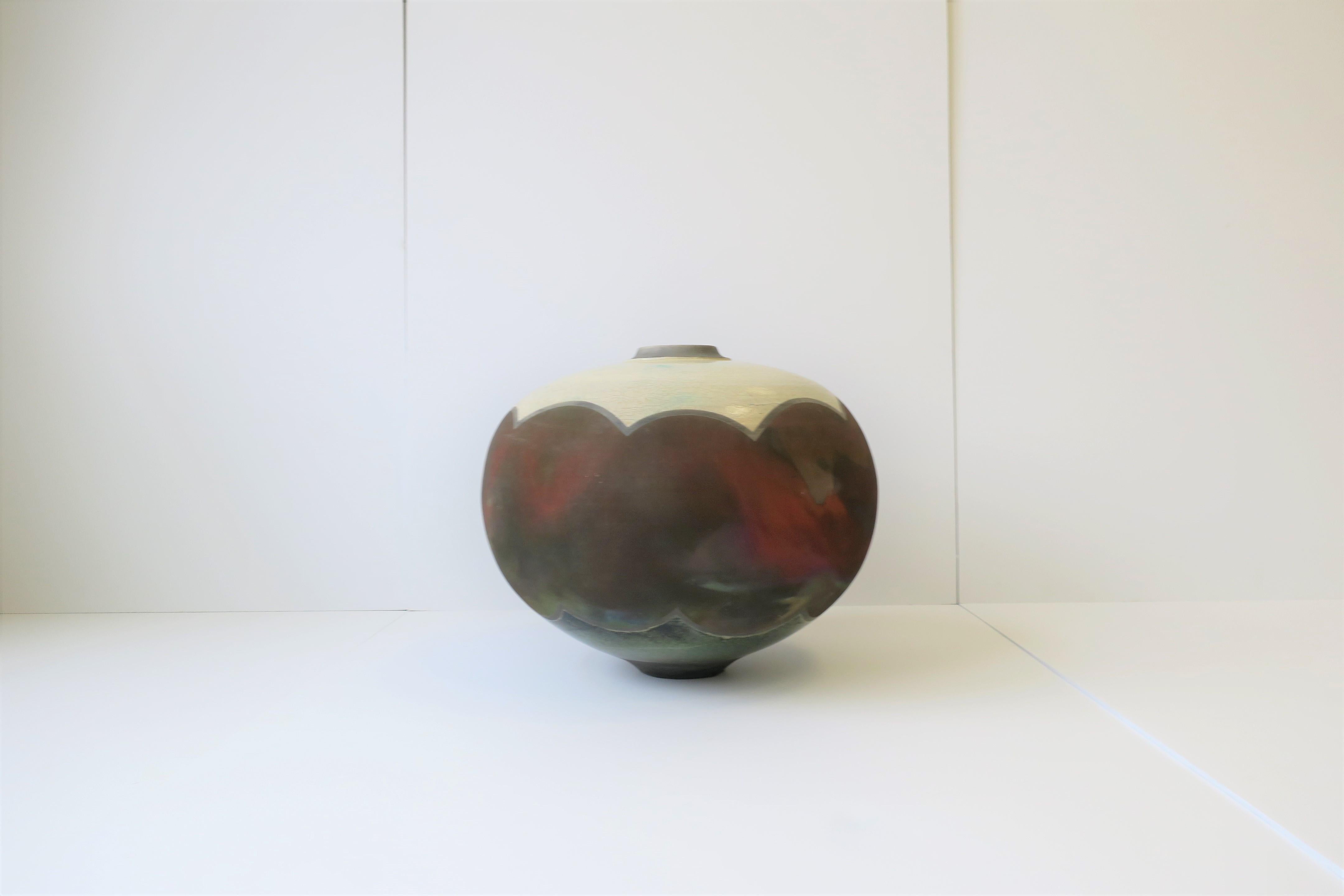 Clay Studio Raku Pottery Vase or Vessel, 20th Century