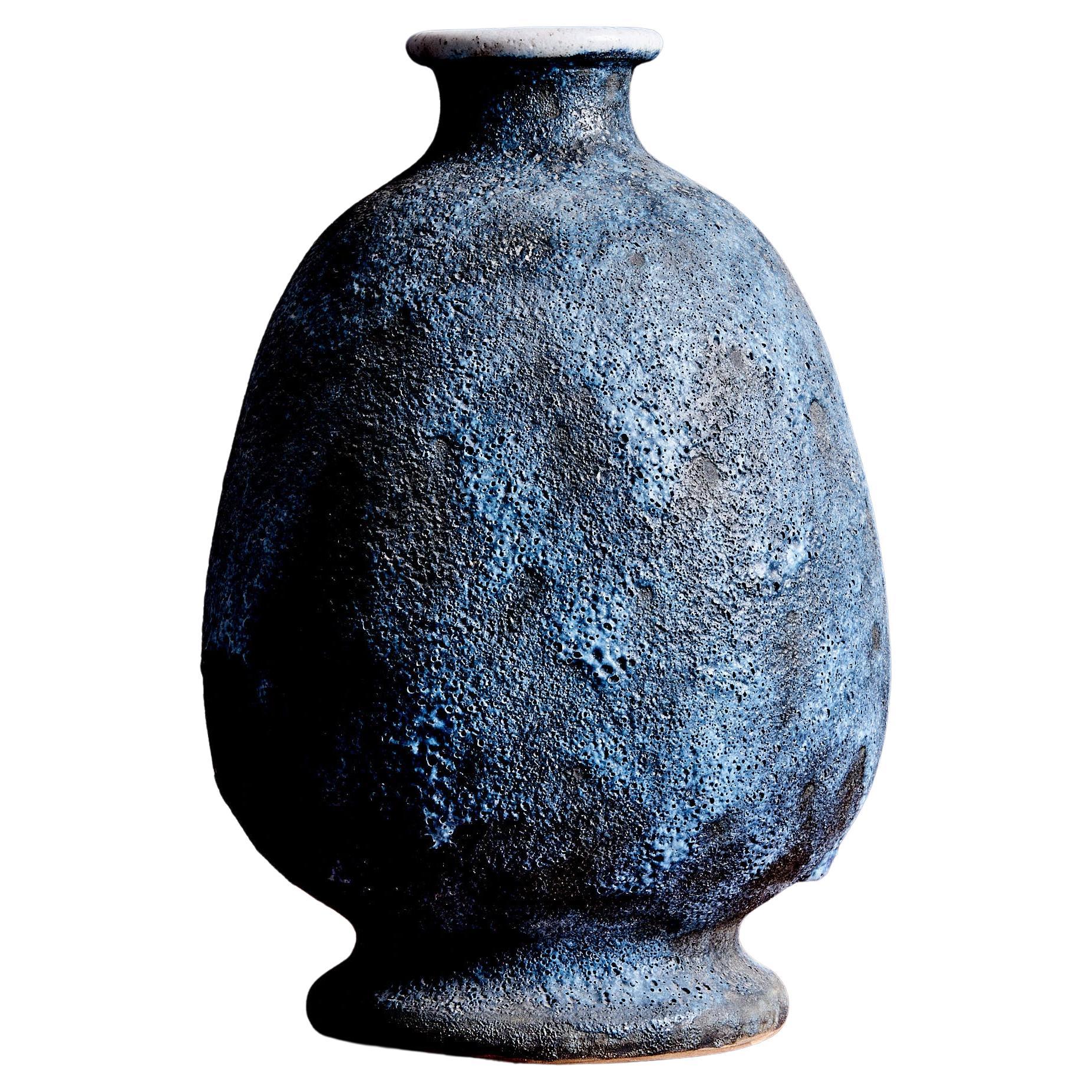 Studio Pottery Vase with Crater Glaze 1960s