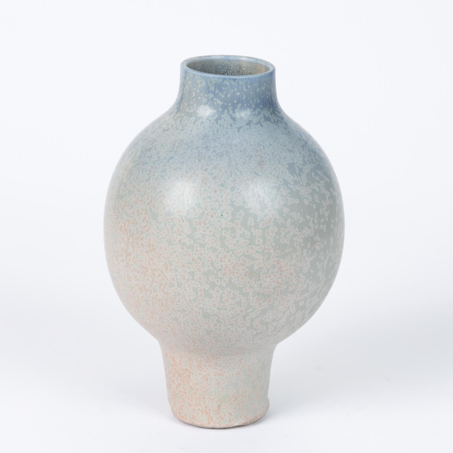 Glazed Studio Pottery Vase with Light Ombre Glaze