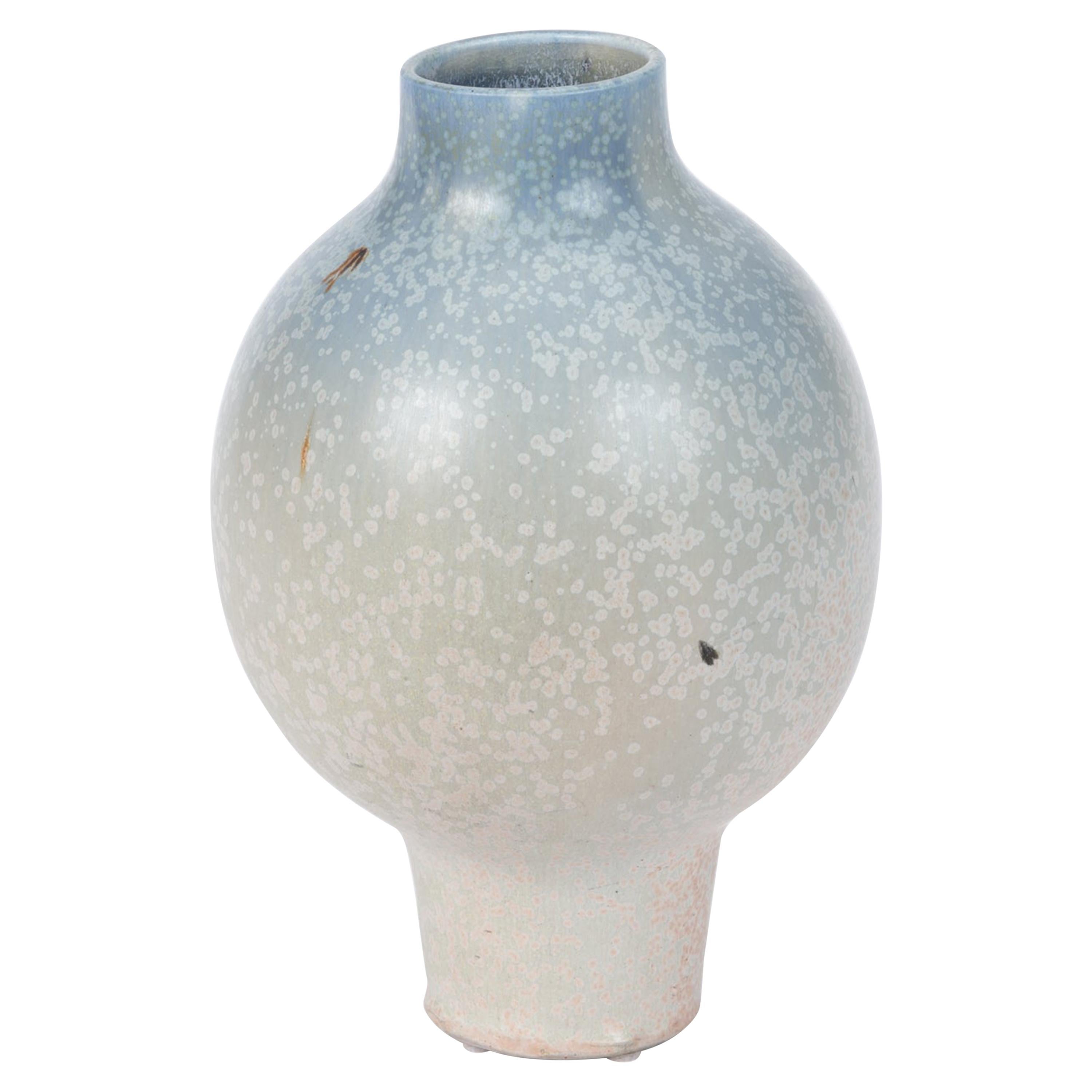 Studio Pottery Vase with Light Ombre Glaze