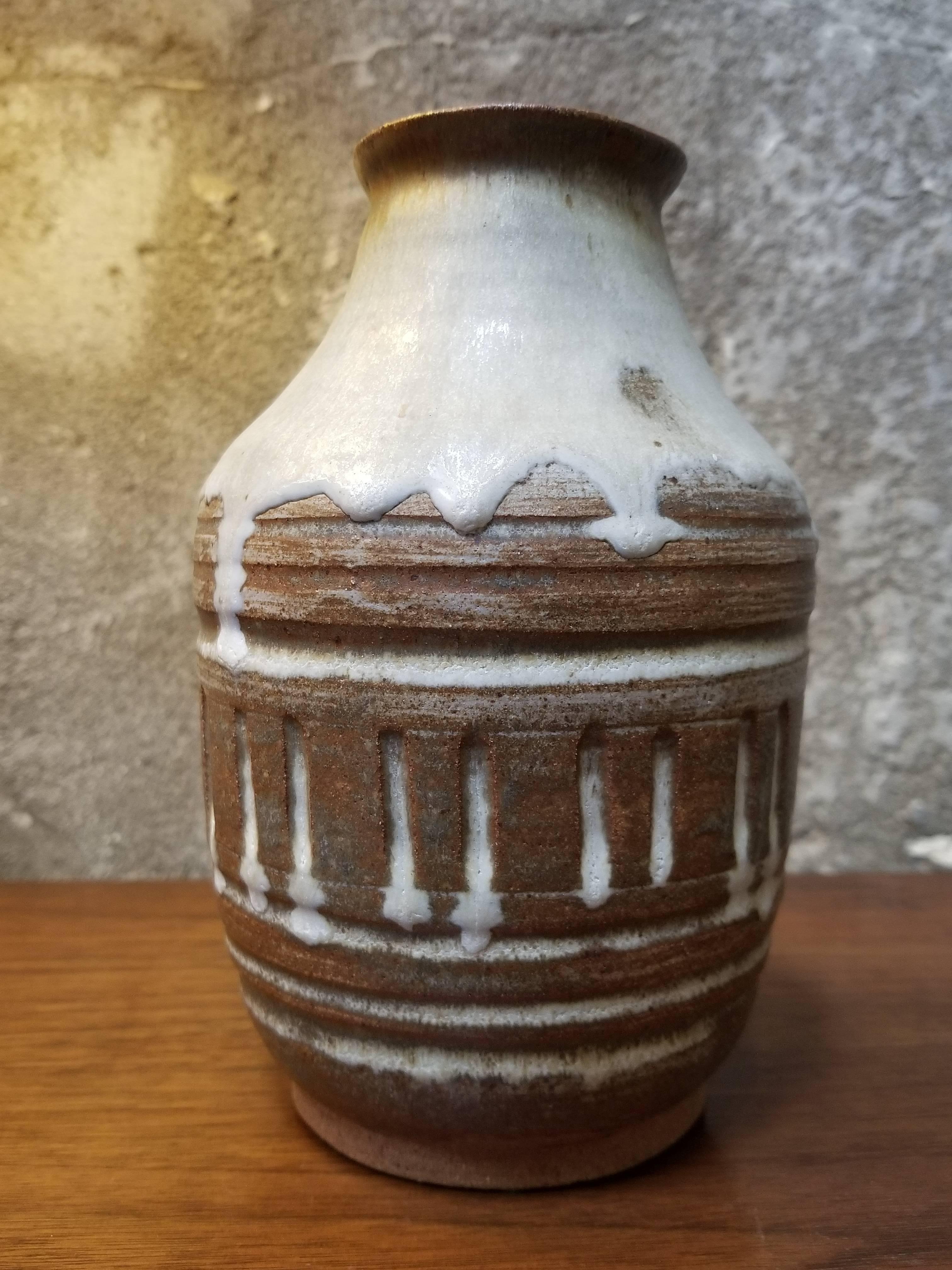 Mid-Century Modern Studio Pottery Vessel by Herman Volz For Sale