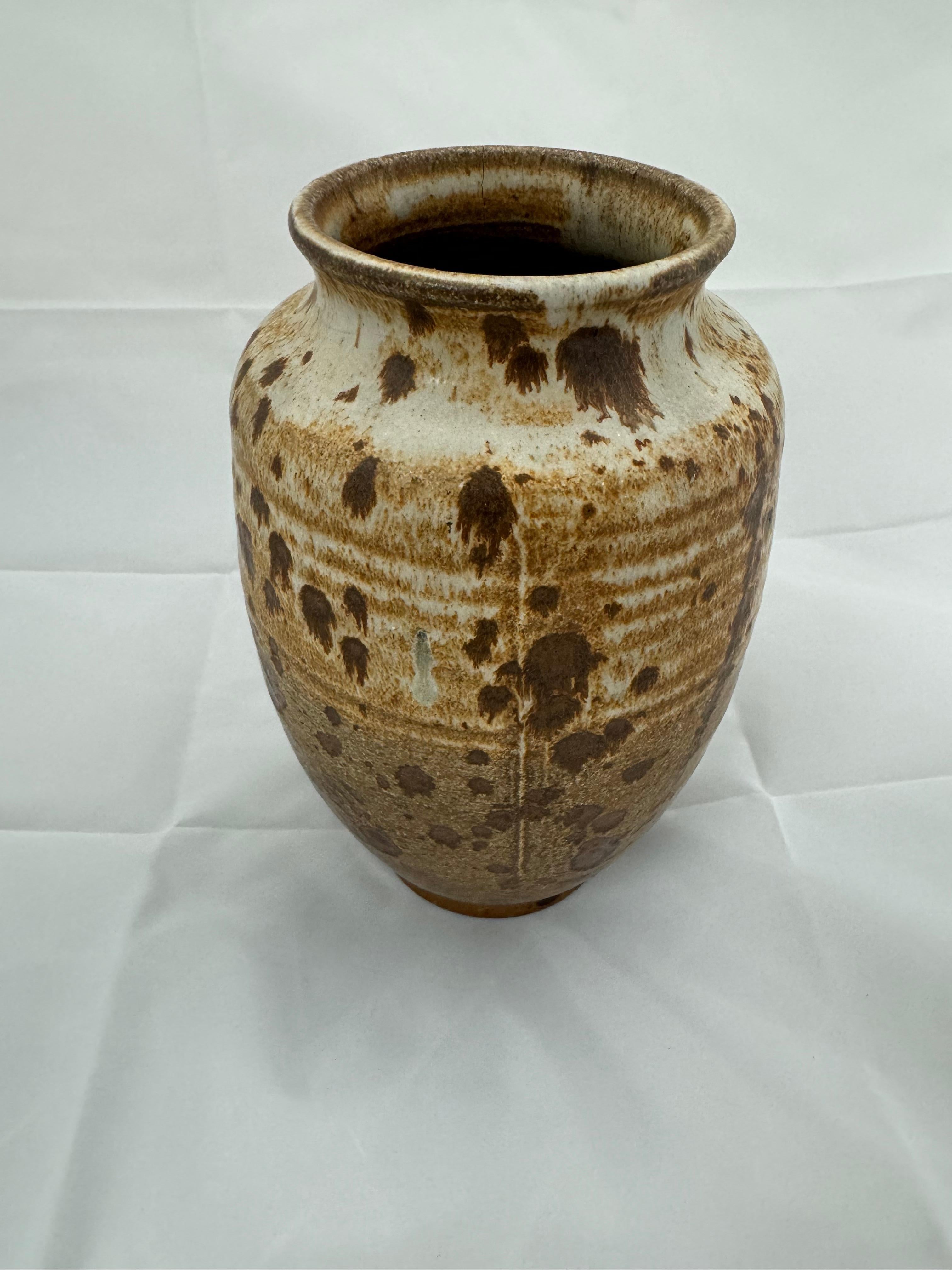 Glazed Studio Pottery Vessel For Sale
