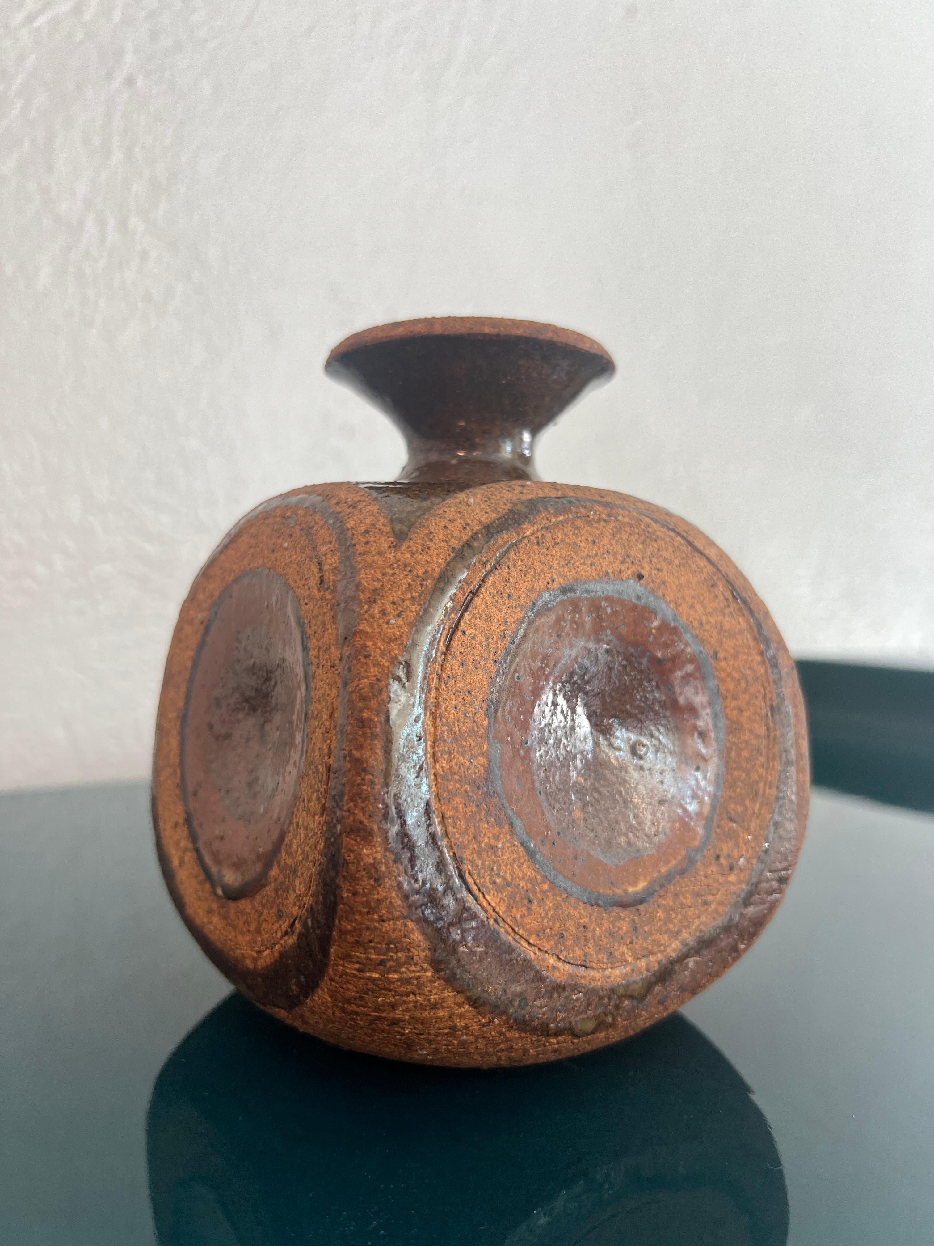 Studio Pottery Weed Pot Vase In Good Condition For Sale In West Palm Beach, FL