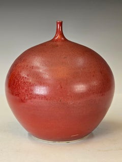 Studio Pottery Weed Pot with Sang De Boeuf Glaze