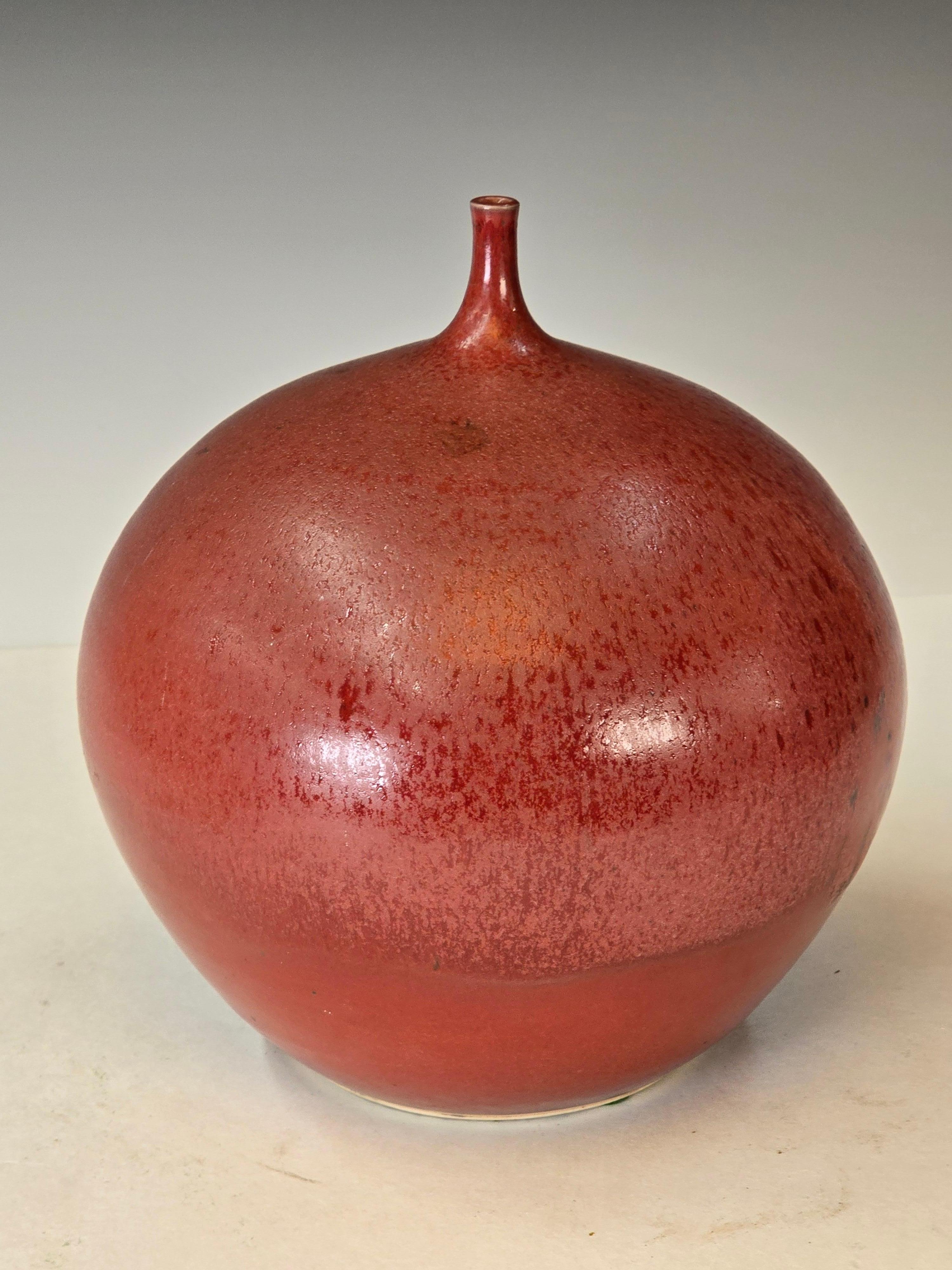 Smaltato Studio Pottery Vaso di erbacce con smalto Sang De Boeuf in vendita
