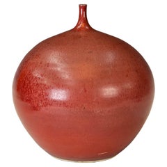 Studio Pottery Weed Pot with Sang De Boeuf Glaze