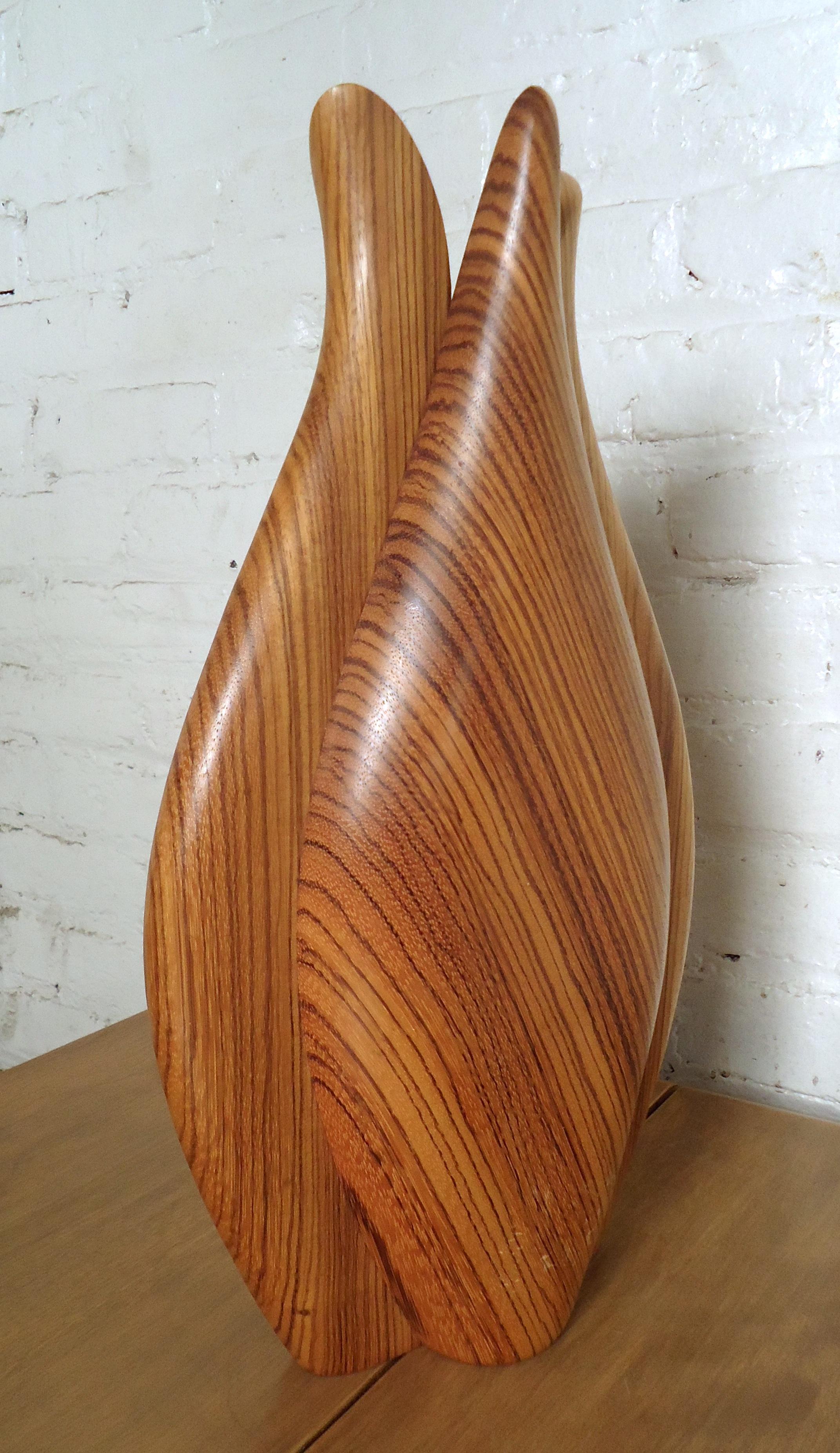 20th Century Studio Quality Teak Vase