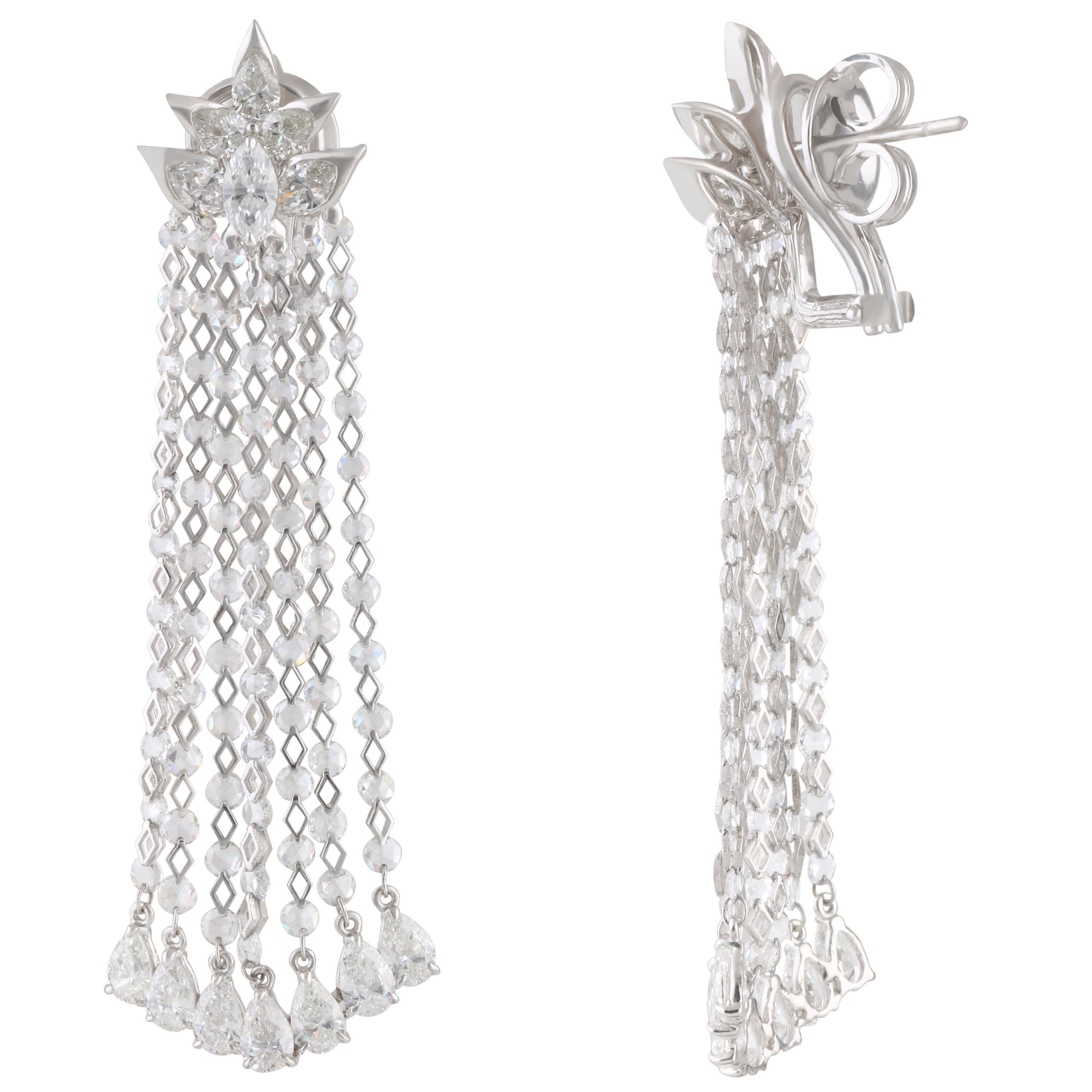 Studio Rêve Marquise Diamond with Rosecut Danglers Dangling Earrings in