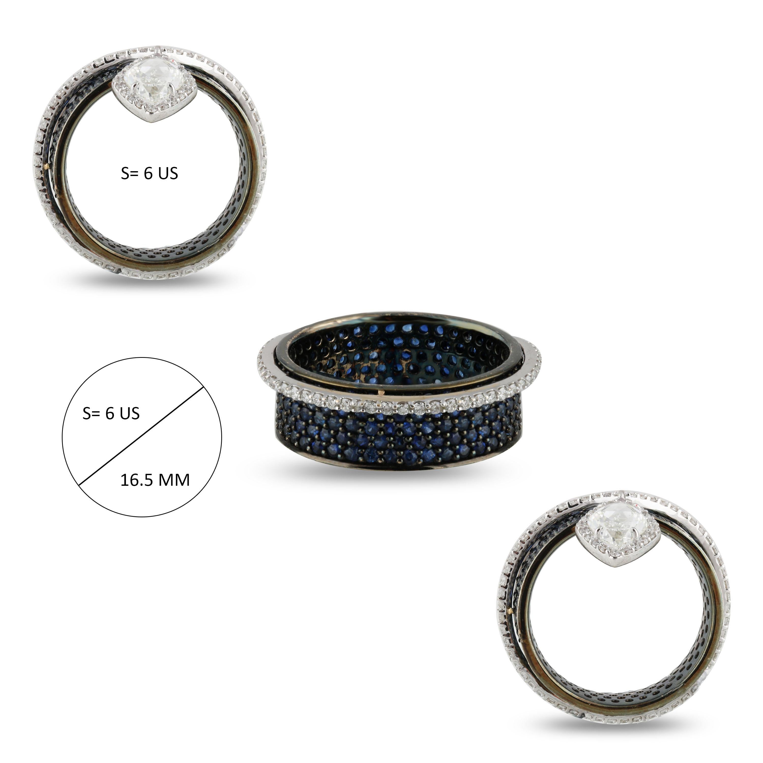 Women's Studio Rêves 0.71 Carat Rose Cut Diamond Band Ring in 18 Karat Gold