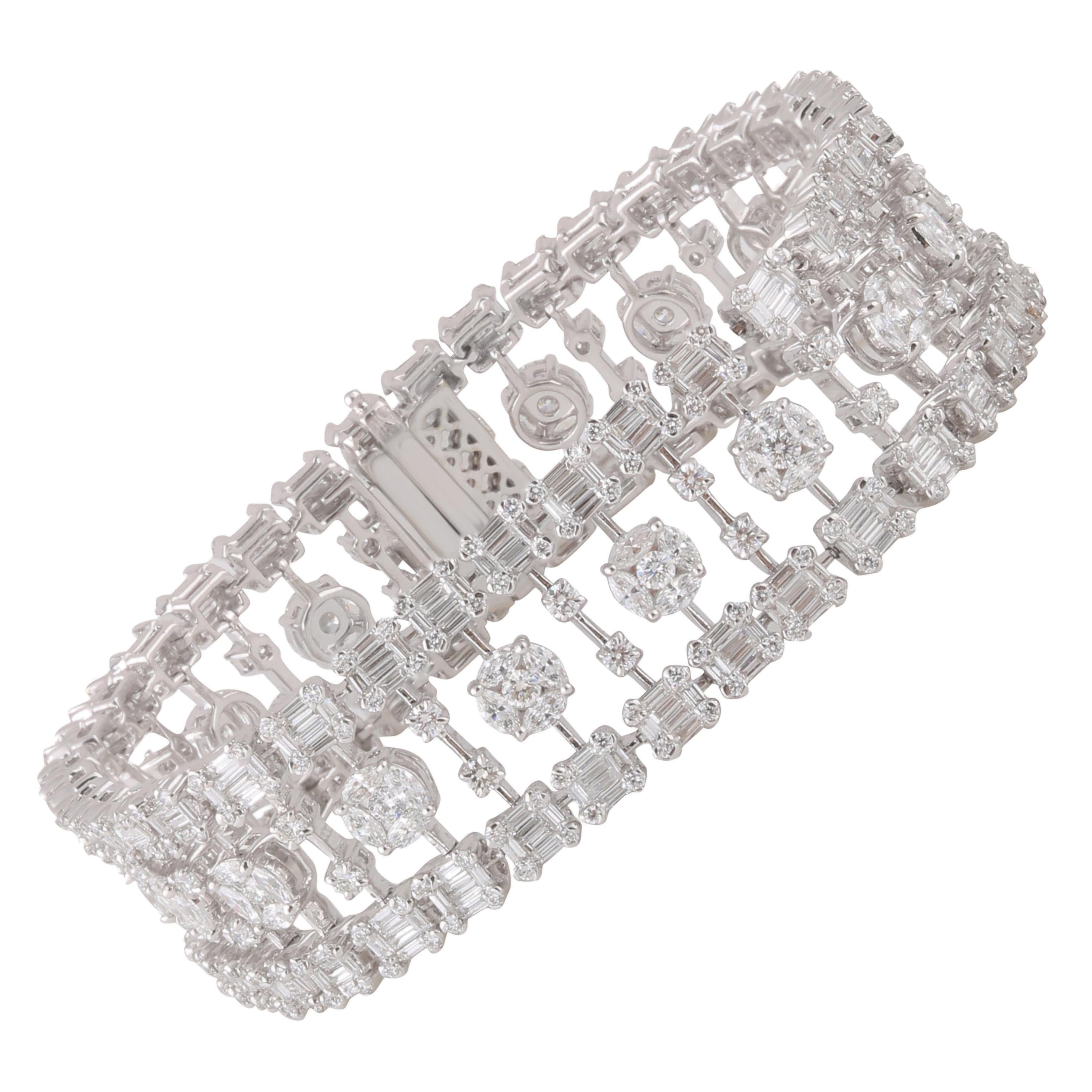 Studio Rêves 10.49 Carat Brilliant Cut Diamonds Tennis Bracelet in 18 Karat Gold