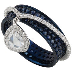 Studio Rêves 0.64 Carat Rose Cut Band Ring in 18 Karat White Gold