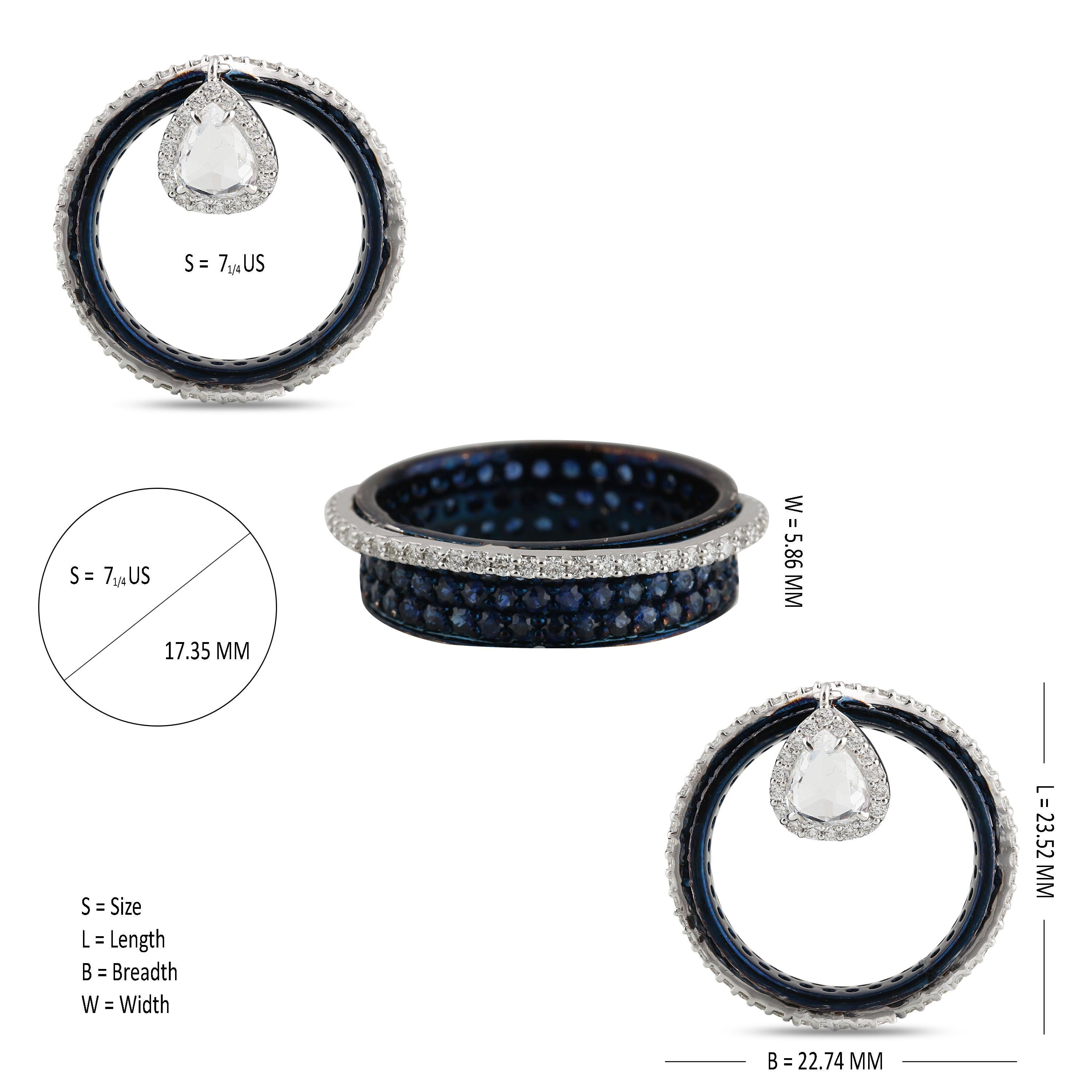 Studio Rêves 0.64 Carat Rose Cut Band Ring in 18 Karat White Gold 1