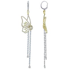 Studio Rêves Butterfly Dangling Earrings in 18 Karat Gold