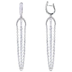 Studio Rêves 18 Karat White Gold Rose cut Diamonds Chandelier Drop Earrings