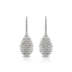 Studio Rêves 18 Karat Gold and Rose Cut Diamond Pineapple Dangling Earrings