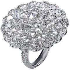 Studio Rêves 18K White Gold and Rose cut Floral Cluster Ring